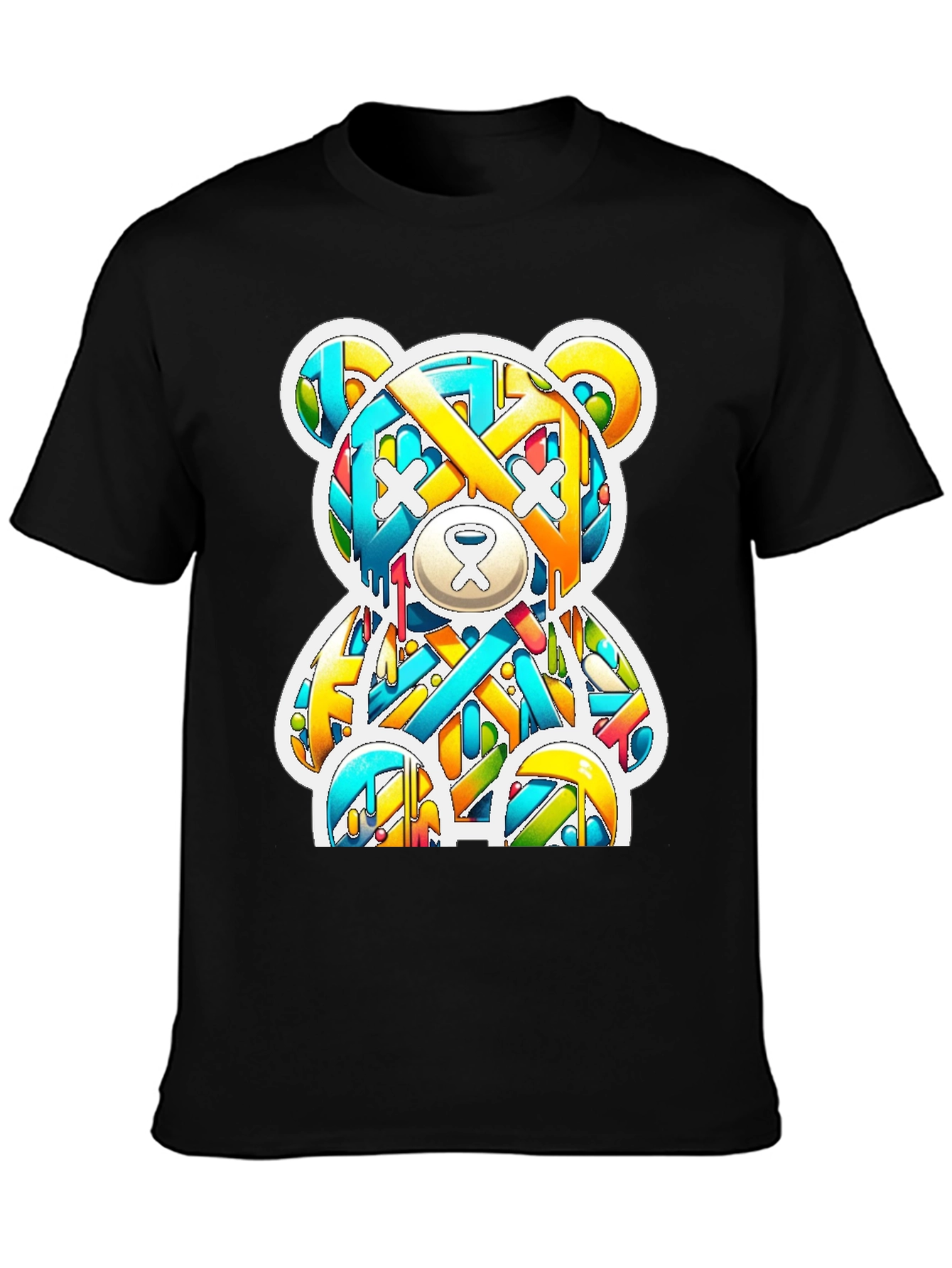 Graffiti Bear Graphic Tee - Casual Cool Style