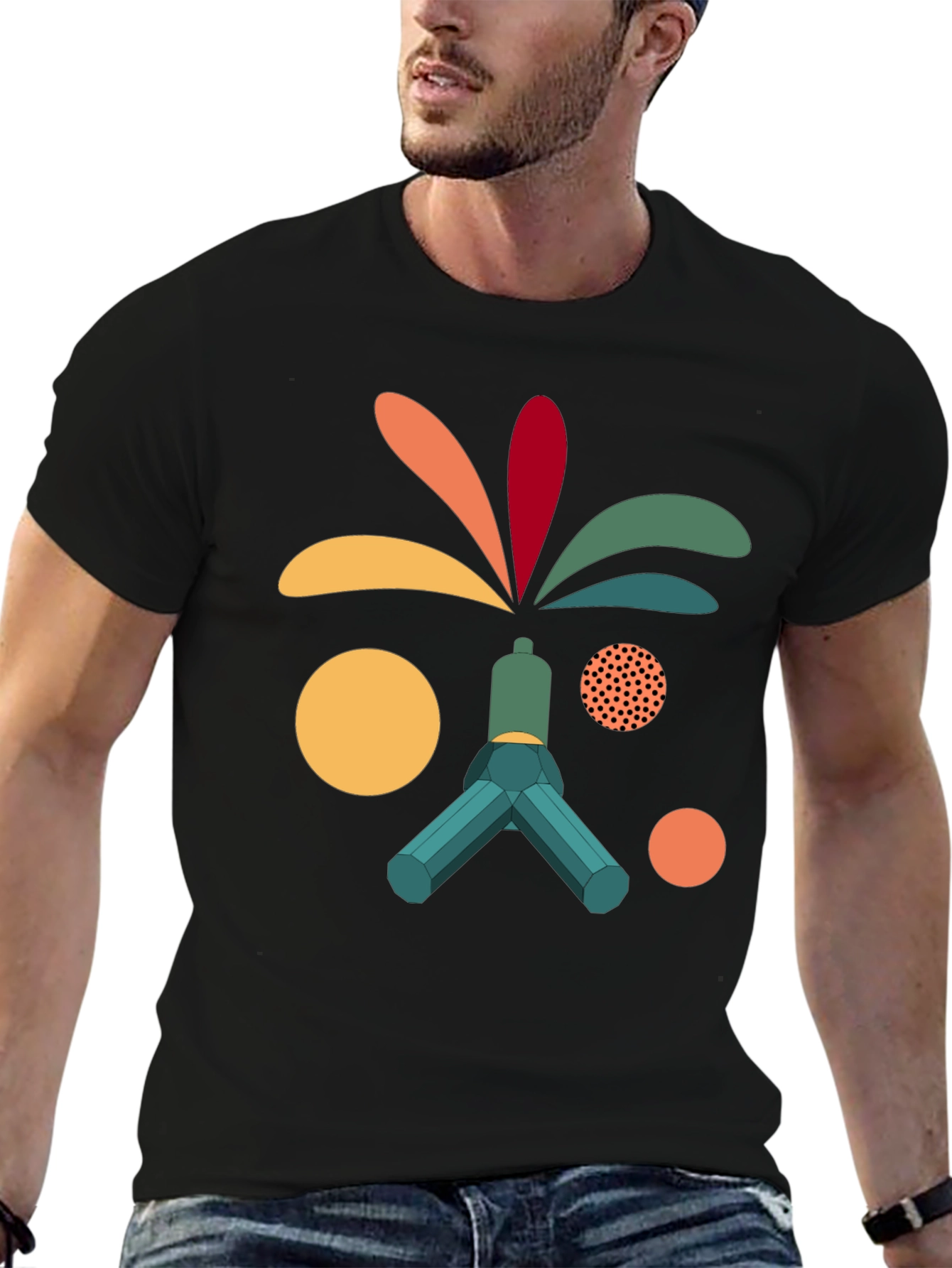 Abstract Graphic Print Tee - Modern Art T-Shirt
