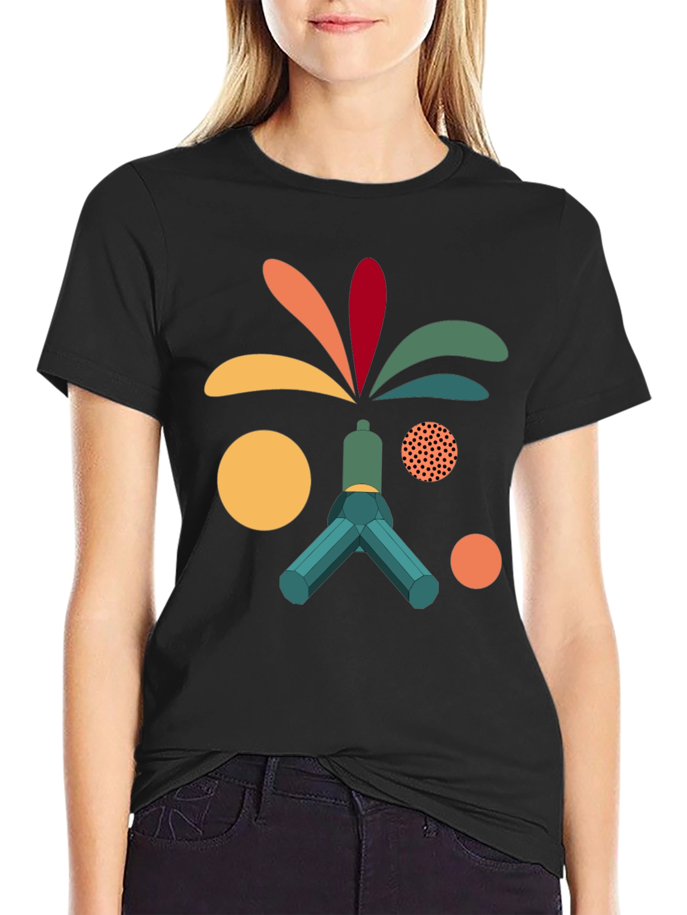 Abstract Graphic Print Tee - Modern Art T-Shirt