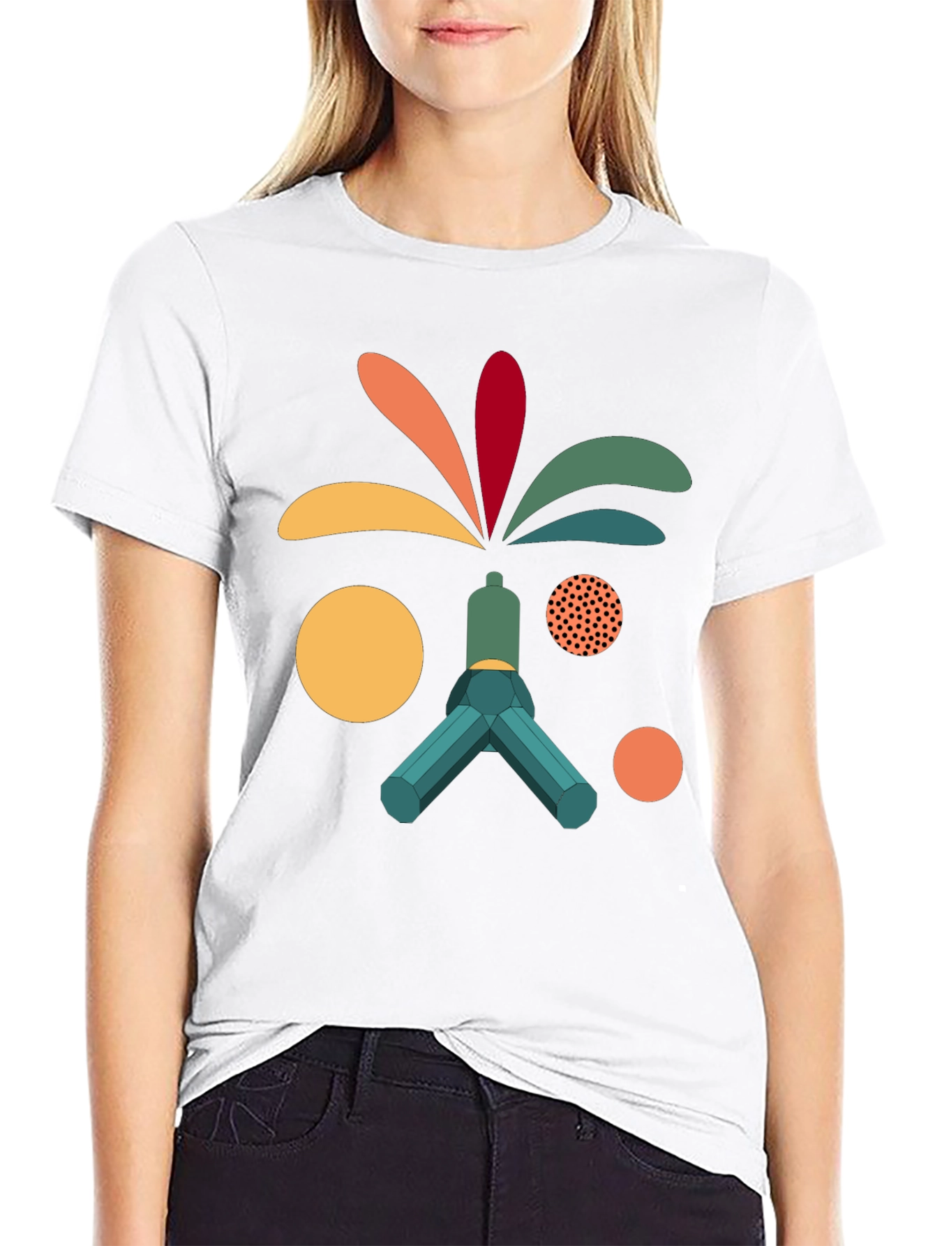 Abstract Graphic Print Tee - Modern Art T-Shirt