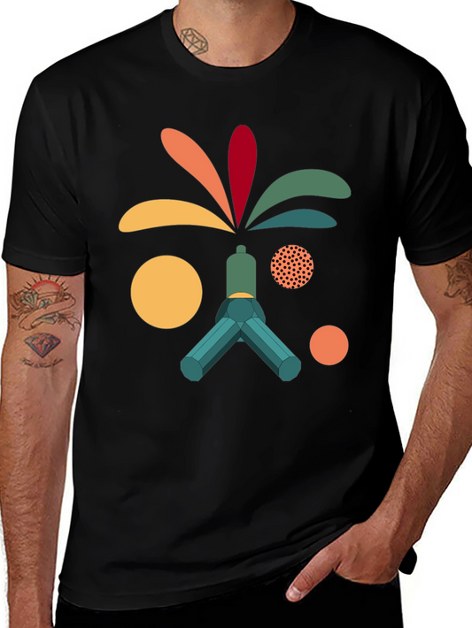 Abstract Graphic Print Tee - Modern Art T-Shirt