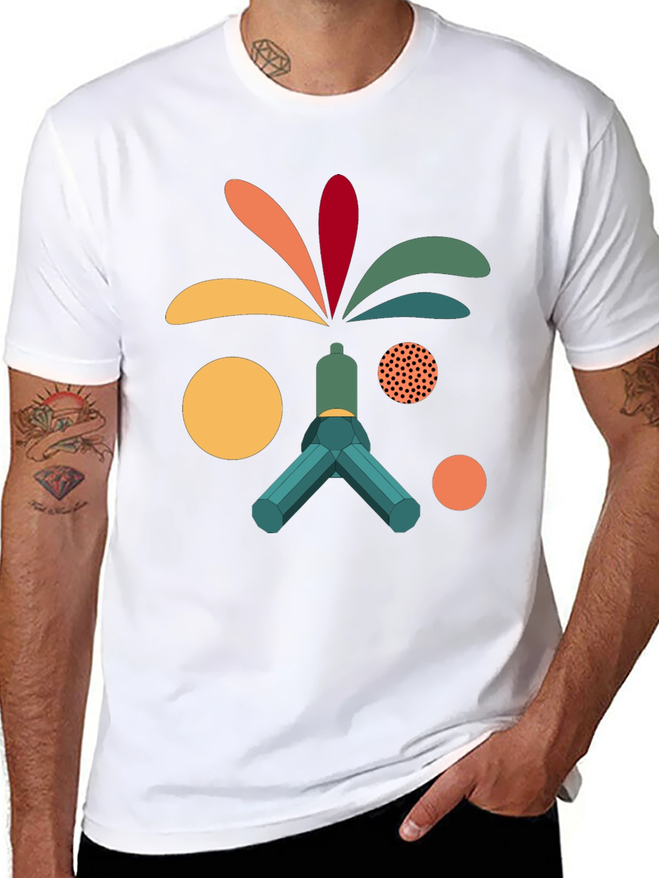 Abstract Graphic Print Tee - Modern Art T-Shirt