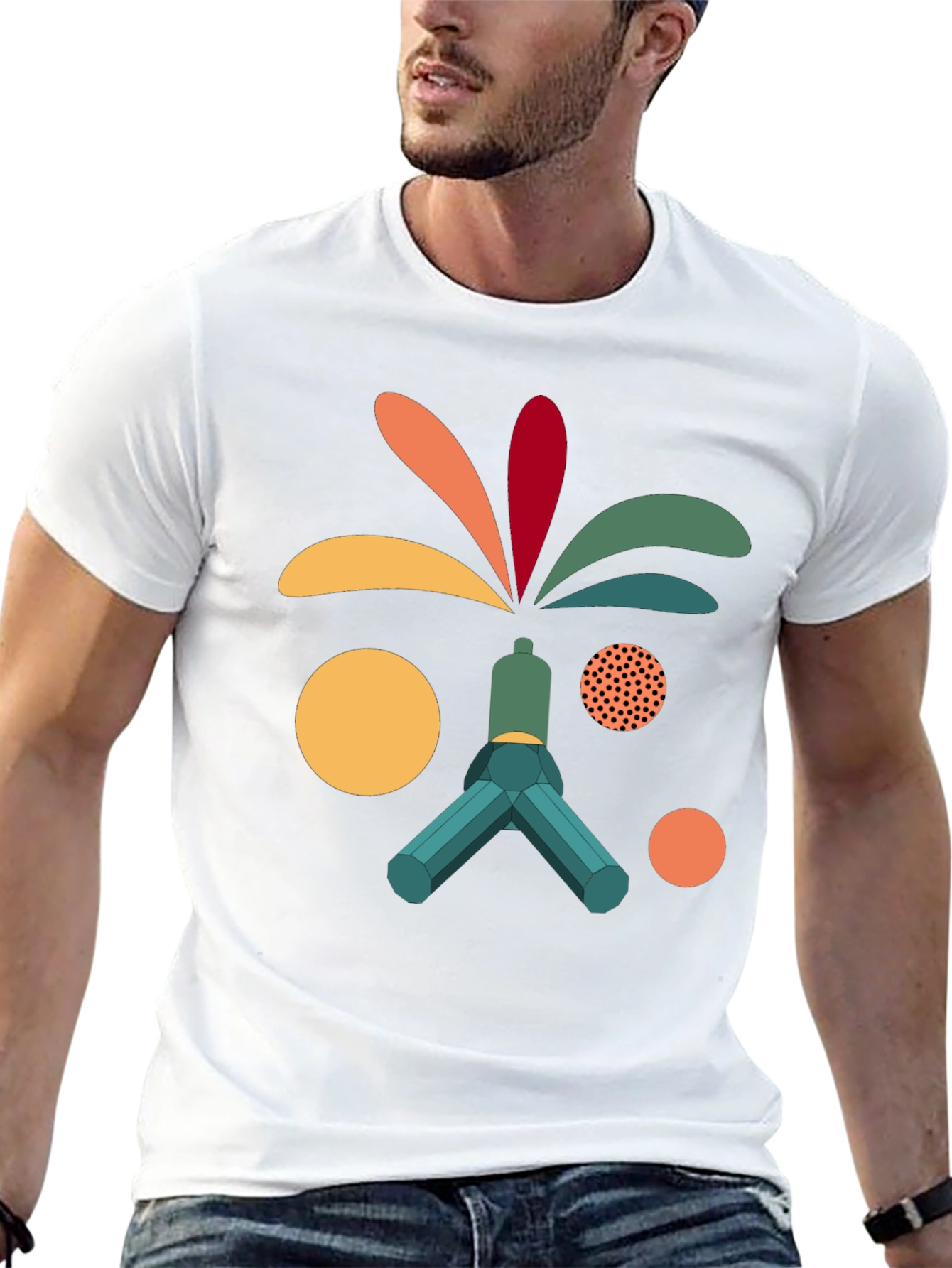 Abstract Graphic Print Tee - Modern Art T-Shirt