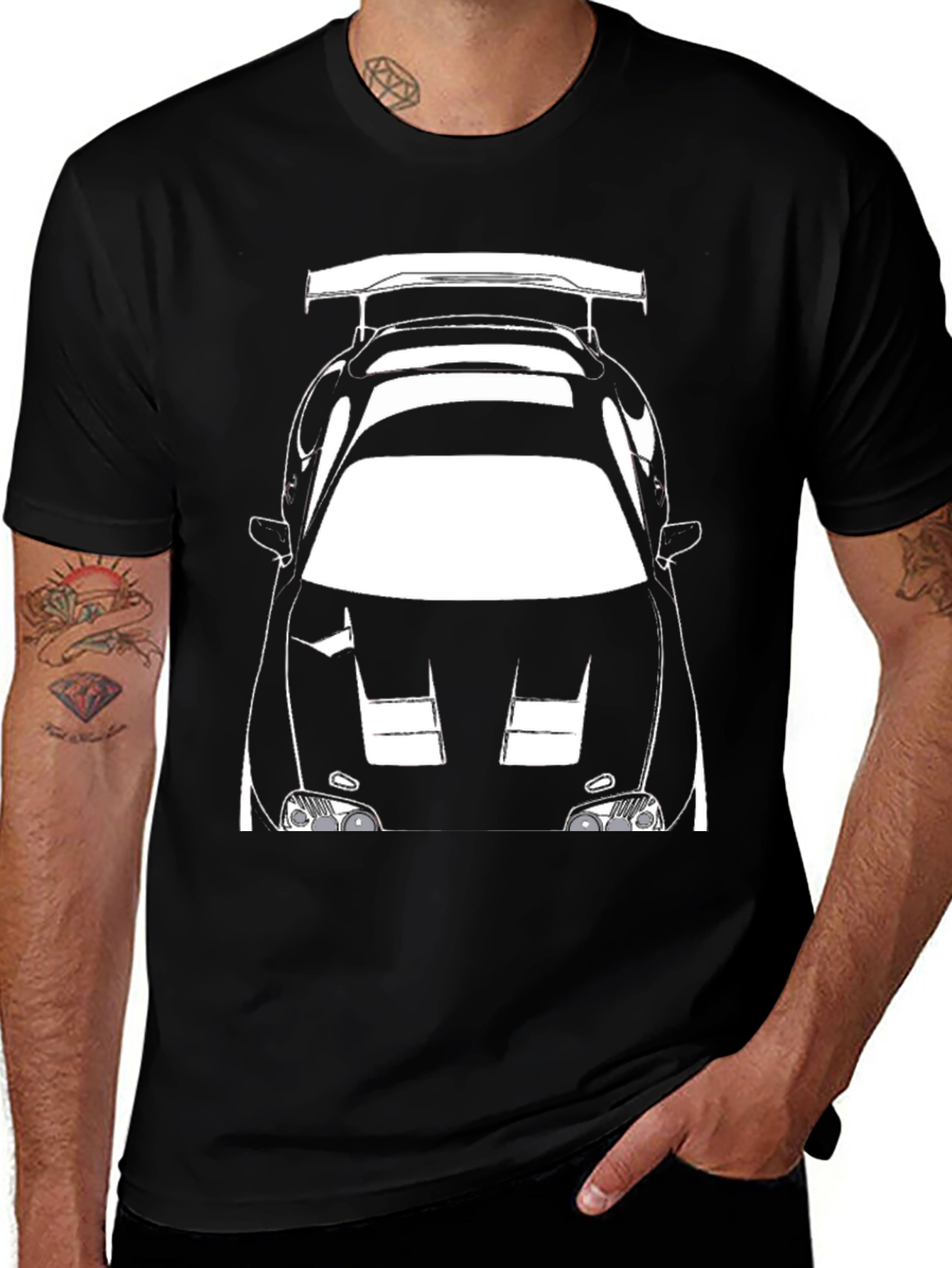 Black Car Graphic Tee - Automotive Enthusiast Shirt
