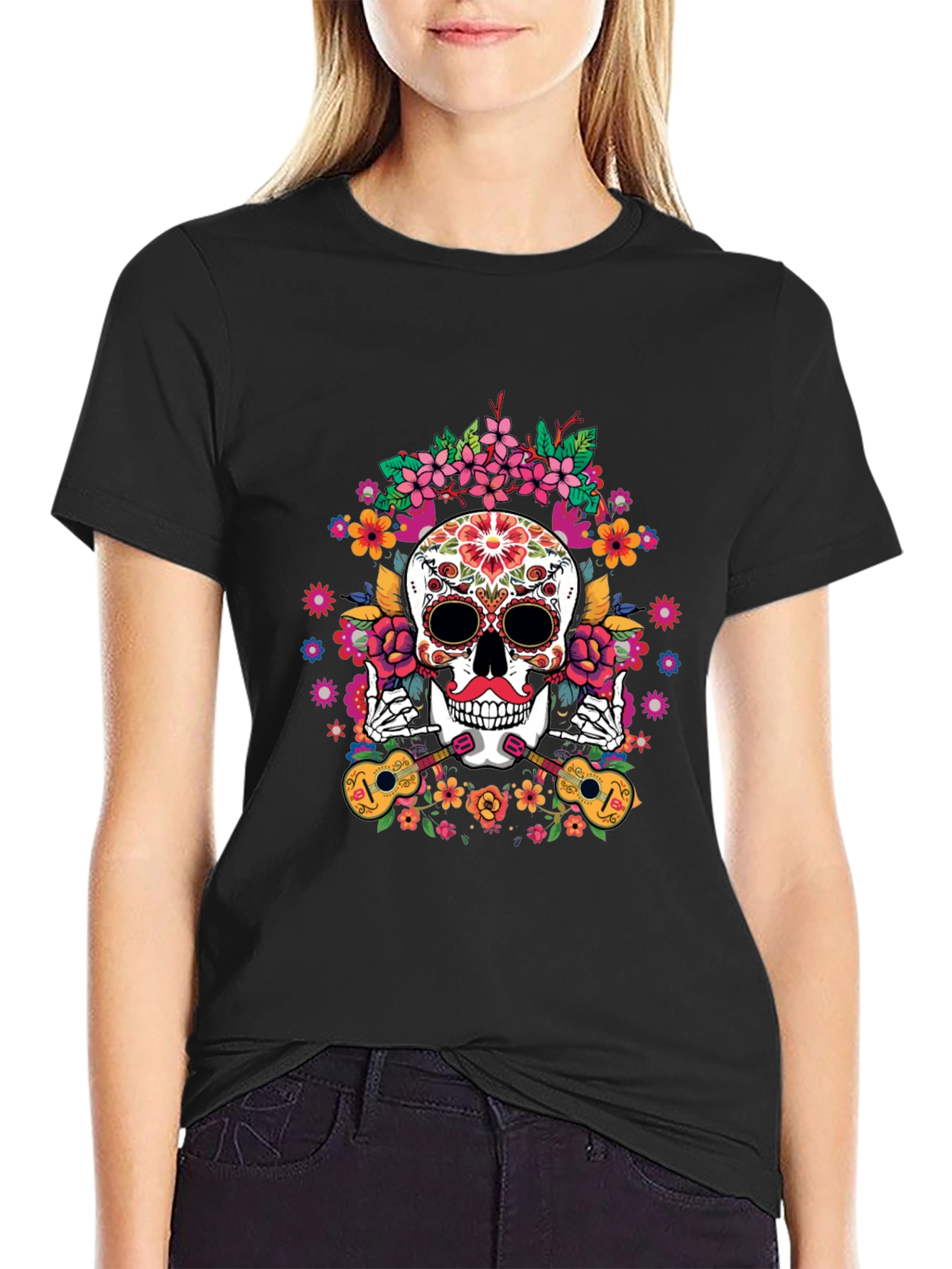 Day of the Dead Skull Graphic Tee