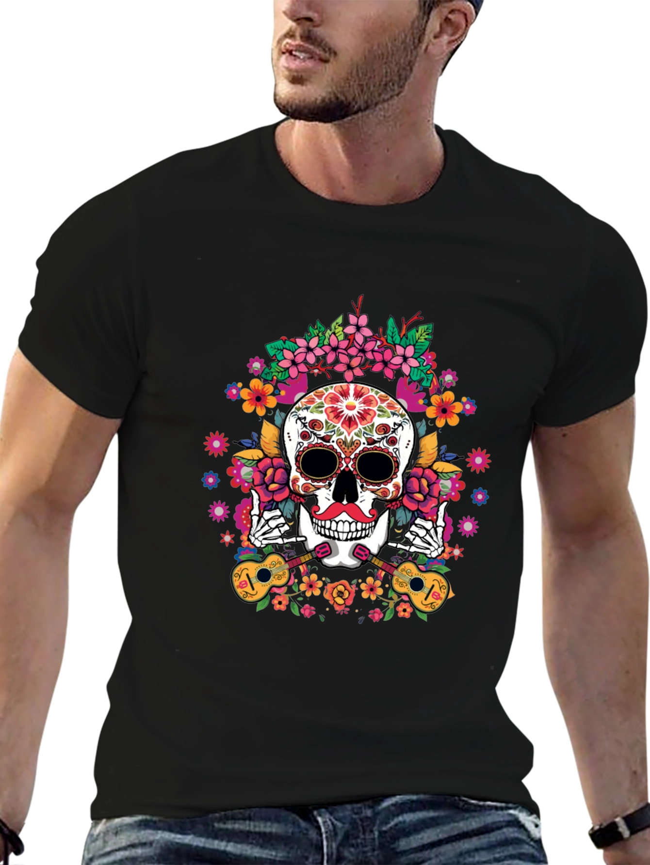 Day of the Dead Skull Graphic Tee
