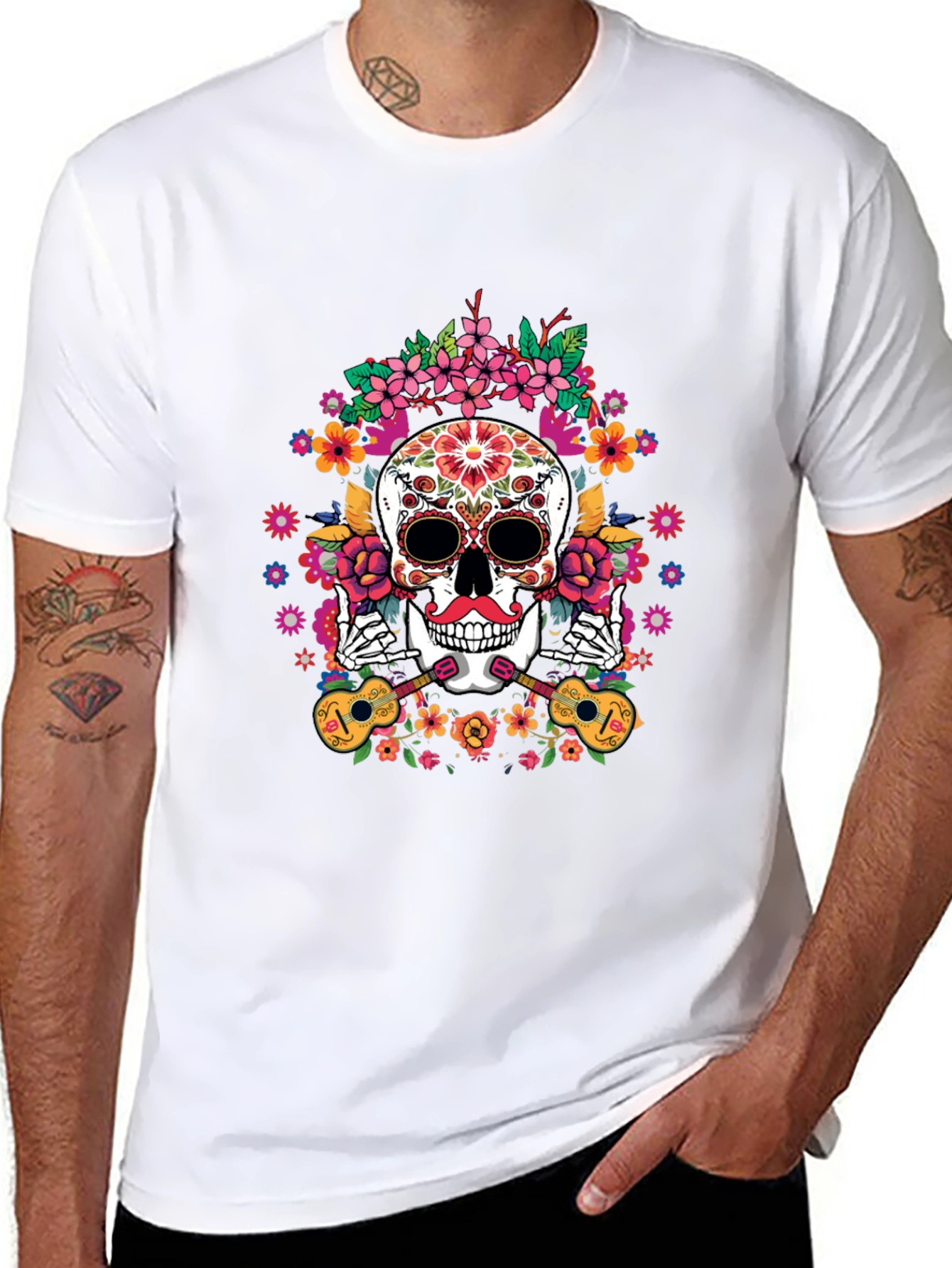 Day of the Dead Skull Graphic Tee