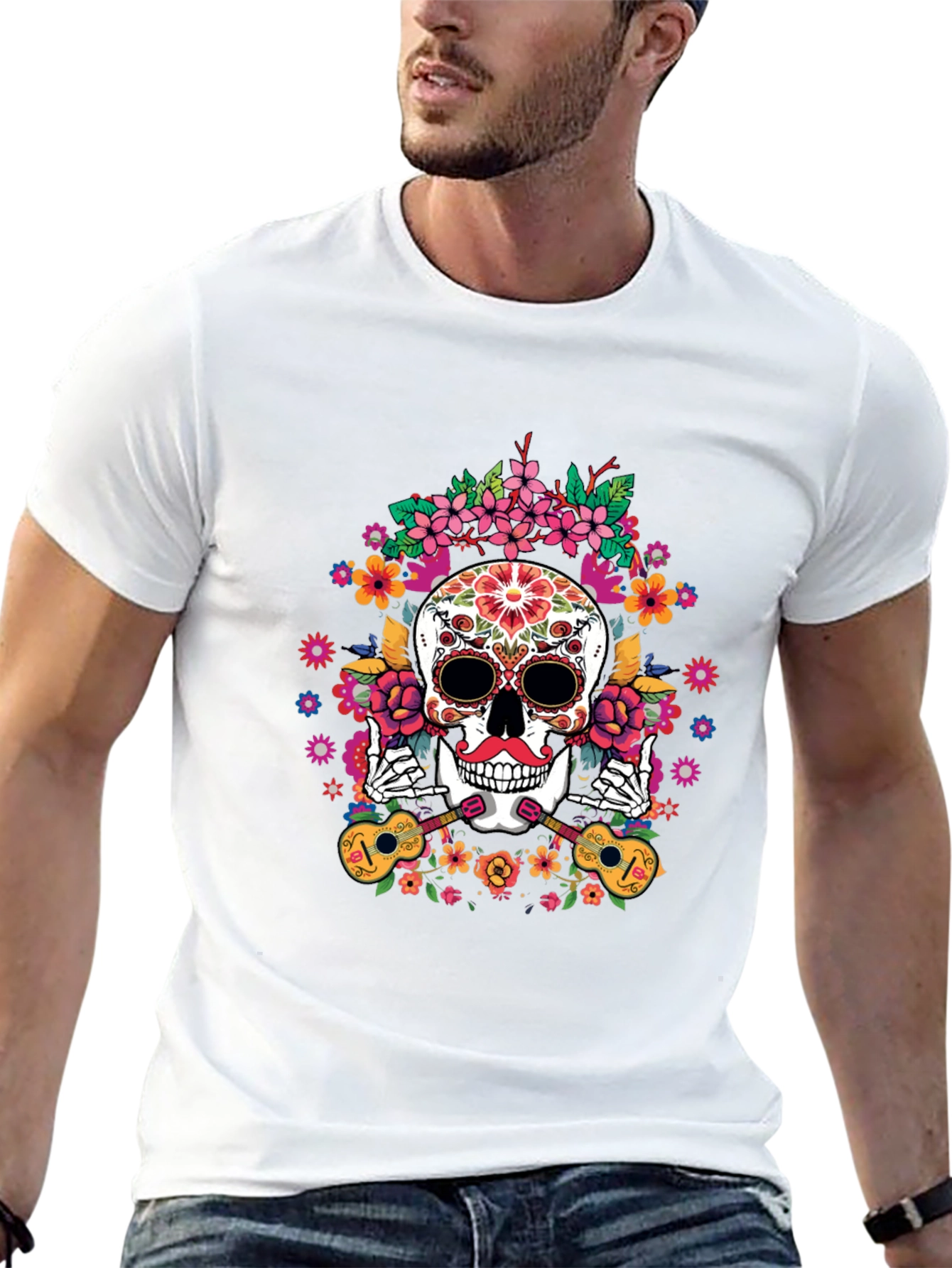 Day of the Dead Skull Graphic Tee