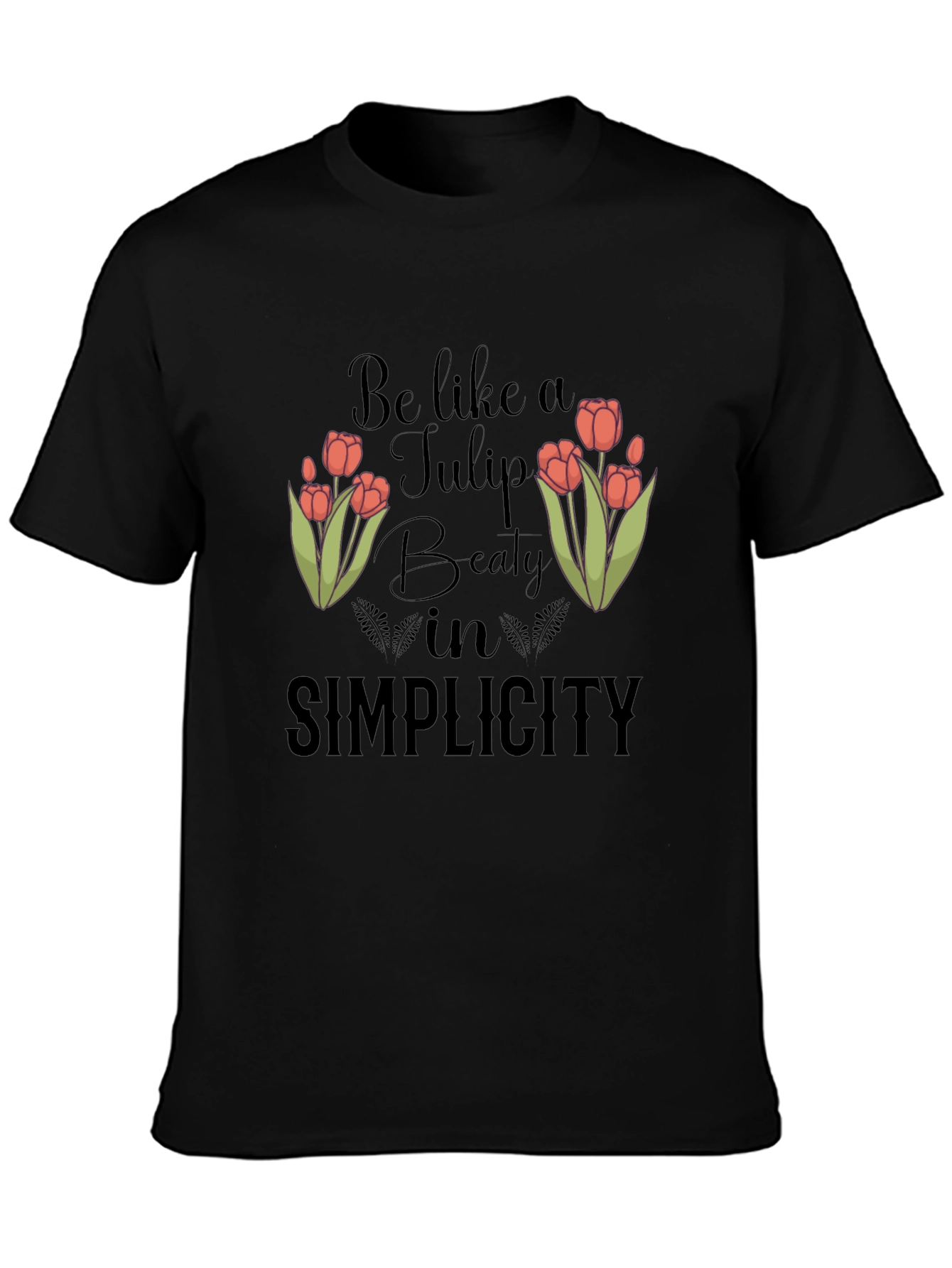Tulip Simplicity Graphic Tee - Stylish Black Shirt
