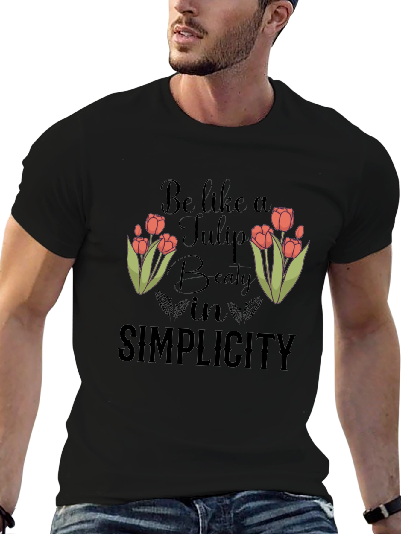 Tulip Simplicity Graphic Tee - Stylish Black Shirt