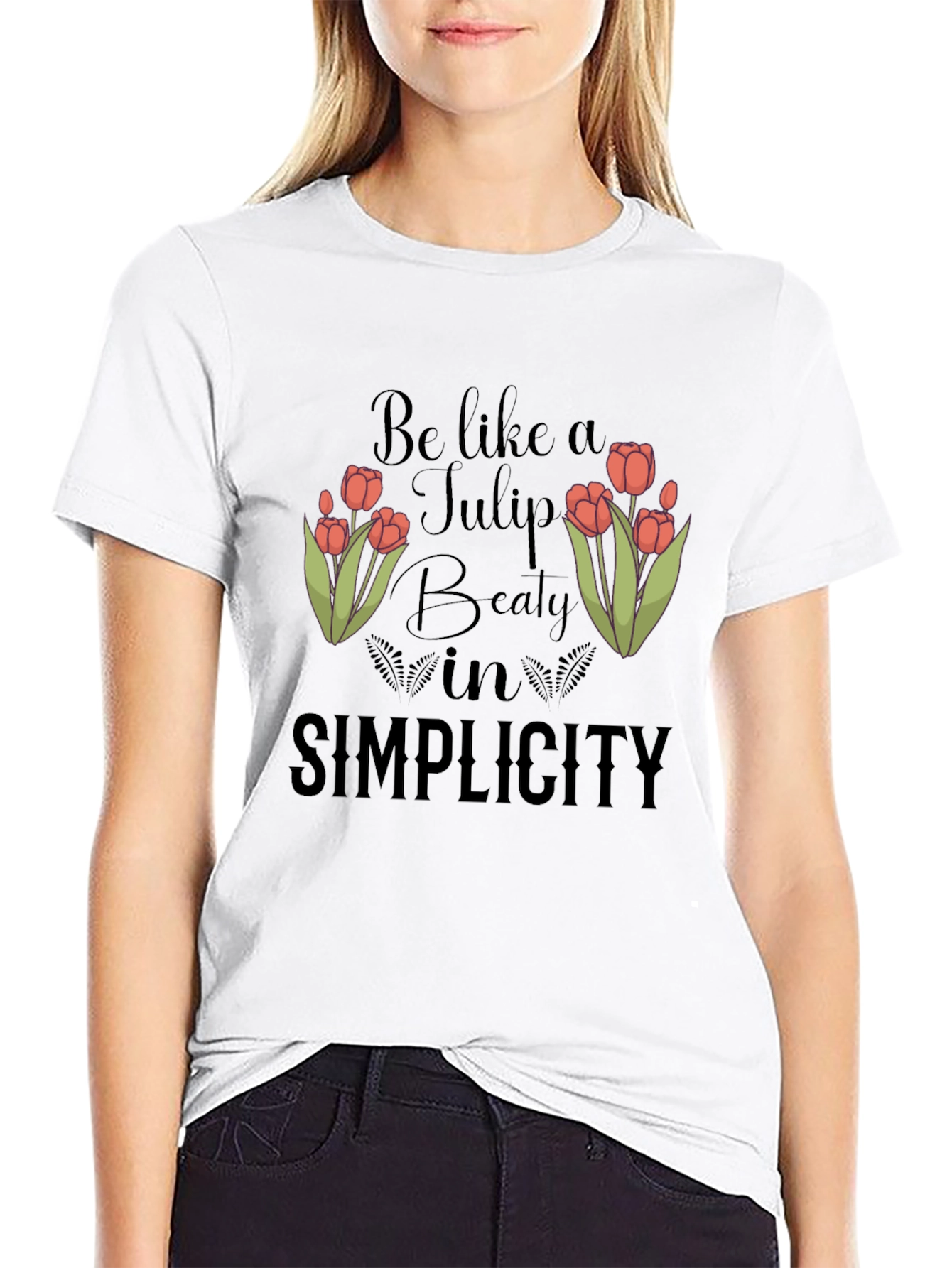 Tulip Simplicity Graphic Tee - Stylish Black Shirt