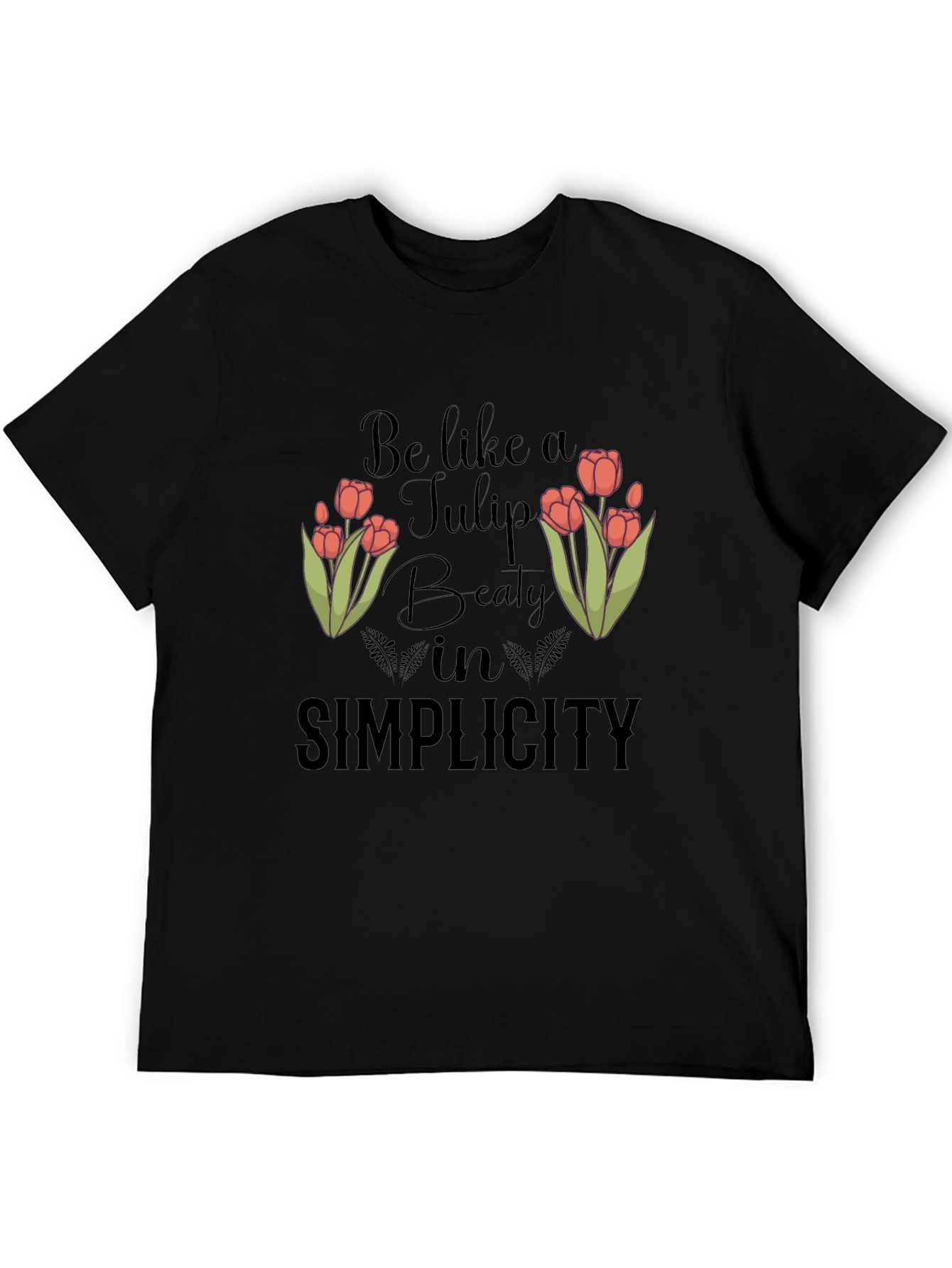 Tulip Simplicity Graphic Tee - Stylish Black Shirt