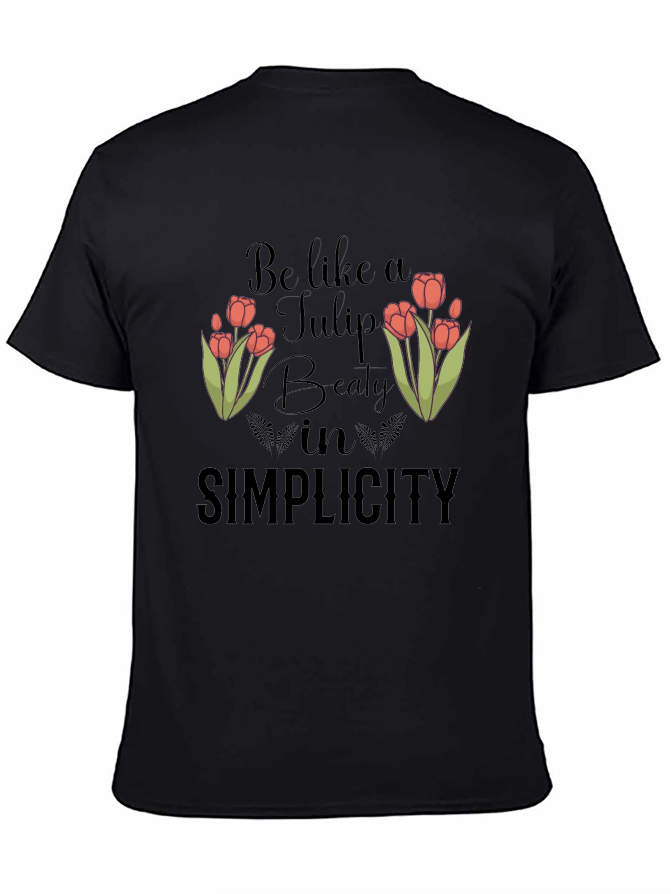 Tulip Simplicity Graphic Tee - Stylish Black Shirt