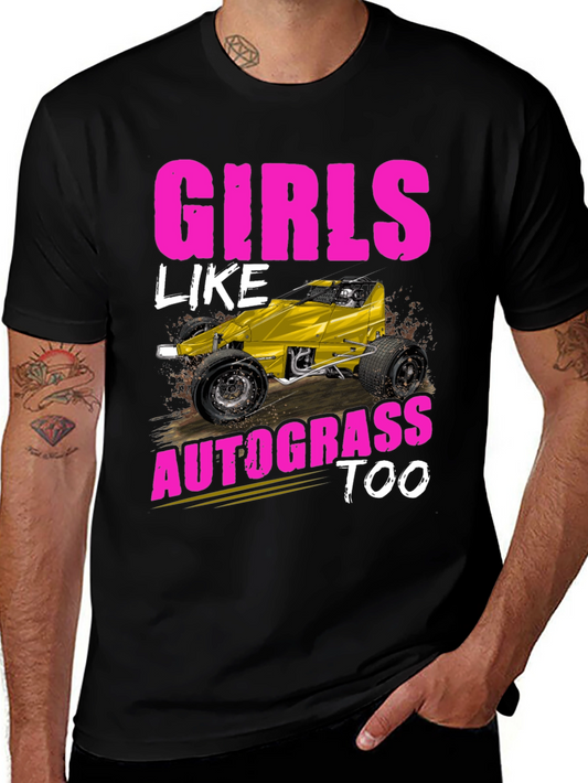 Girls Like Autograss Too Tee - Racing Car Design
