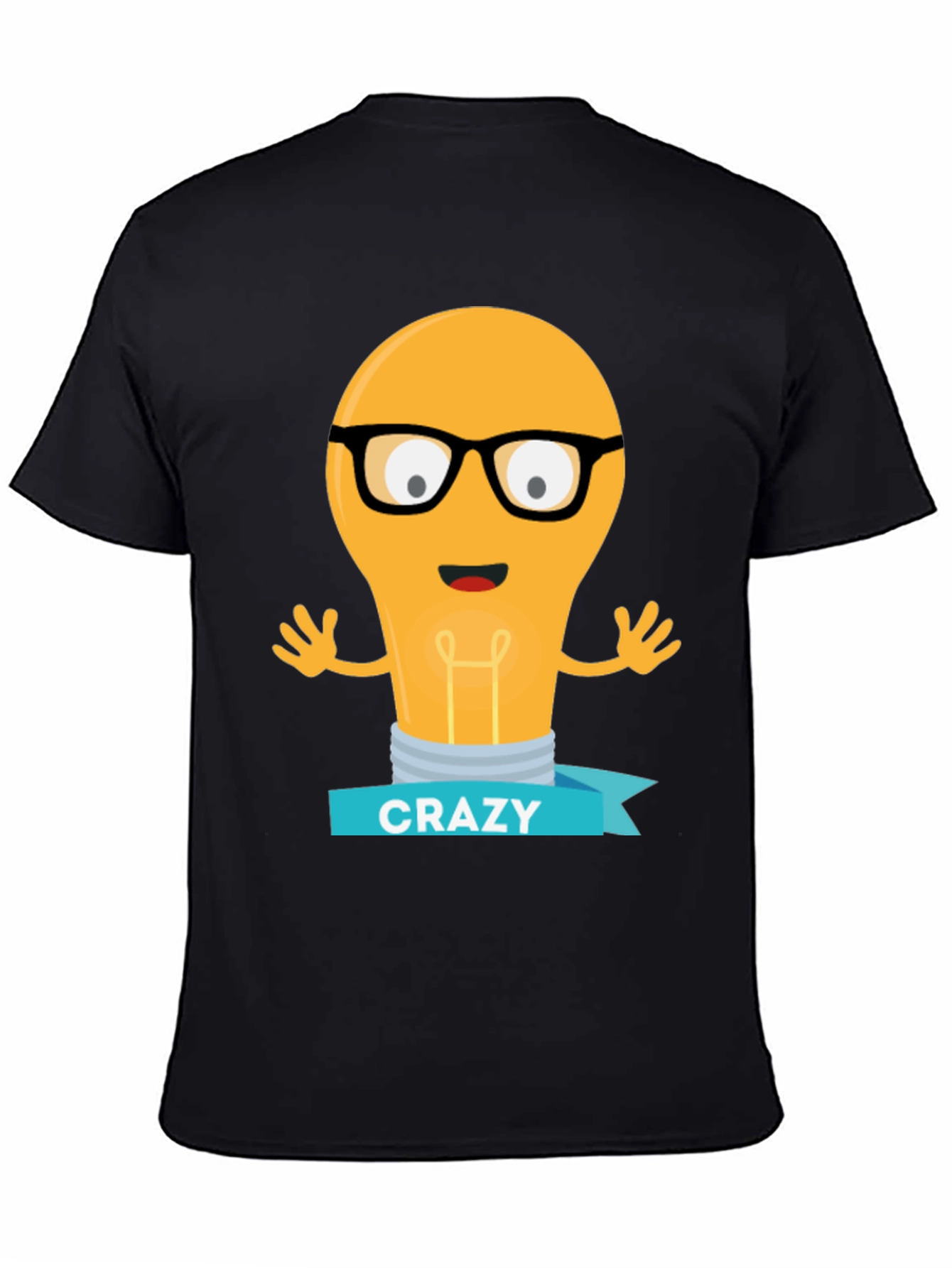 Crazy Lightbulb T-Shirt - Black Novelty Tee