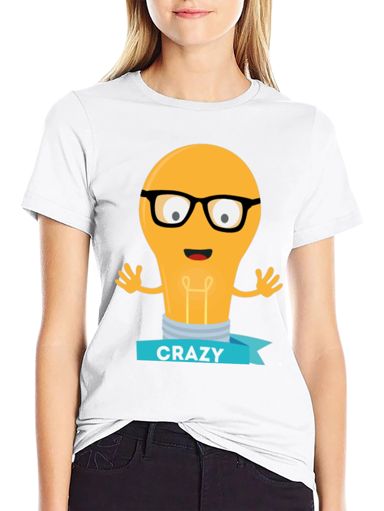 Crazy Lightbulb T-Shirt - Black Novelty Tee