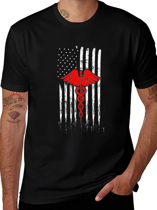American Flag Medical Symbol T-Shirt