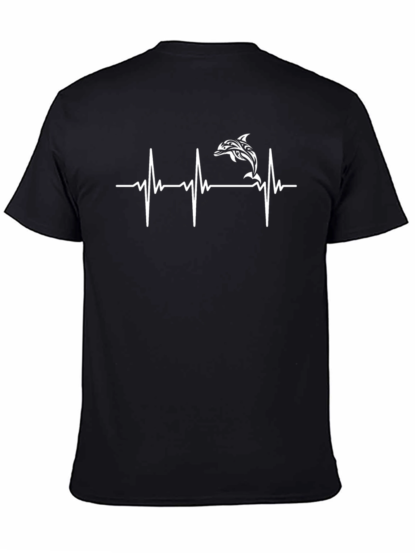 Dolphin Heartbeat T-Shirt - Black