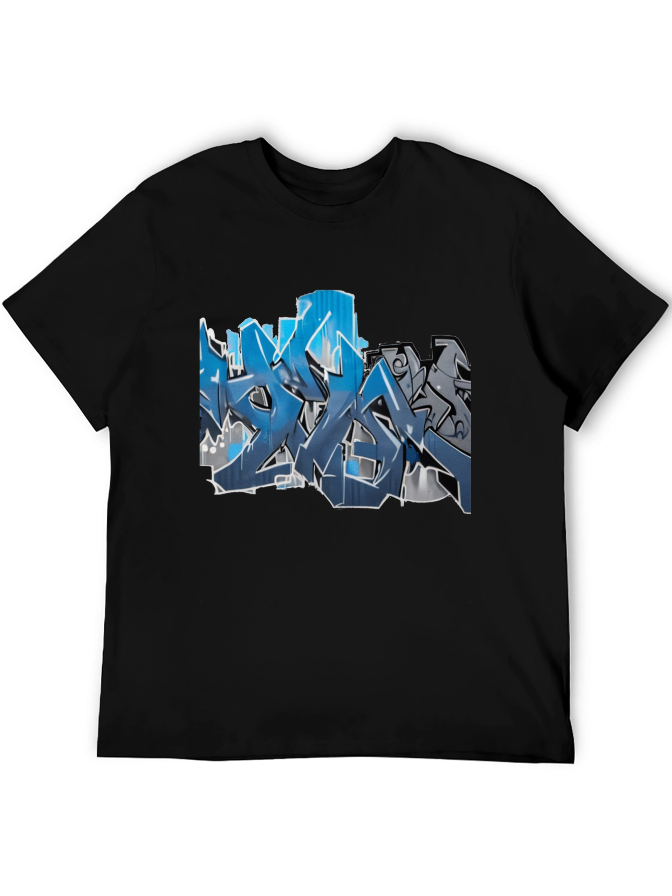 Urban Graffiti Graphic Tee - Mens Black T-Shirt