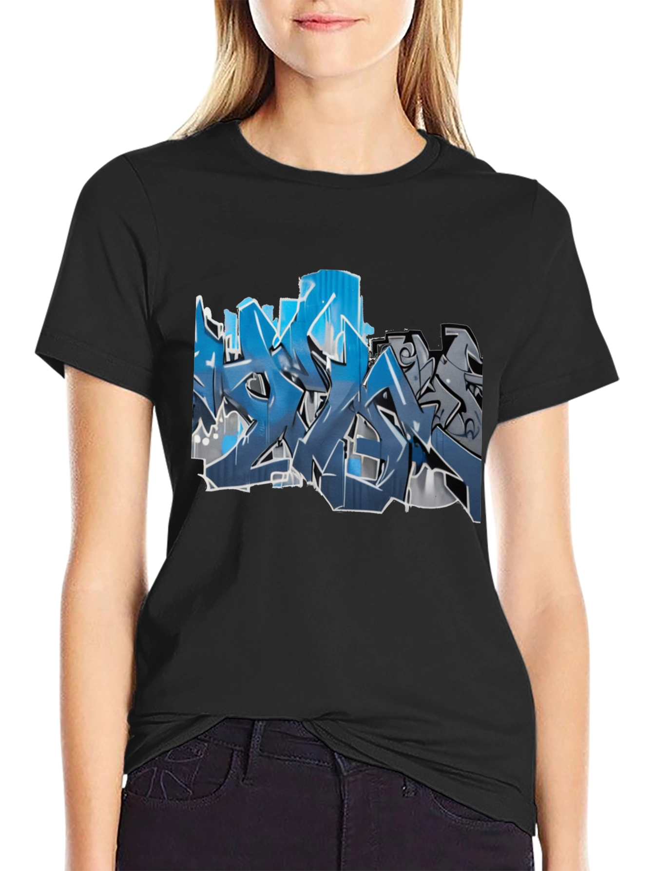 Urban Graffiti Graphic Tee - Mens Black T-Shirt