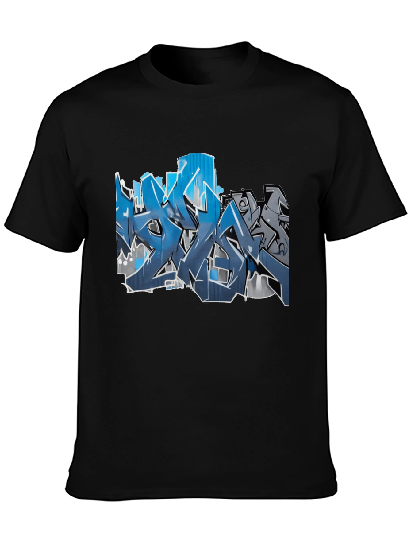Urban Graffiti Graphic Tee - Mens Black T-Shirt