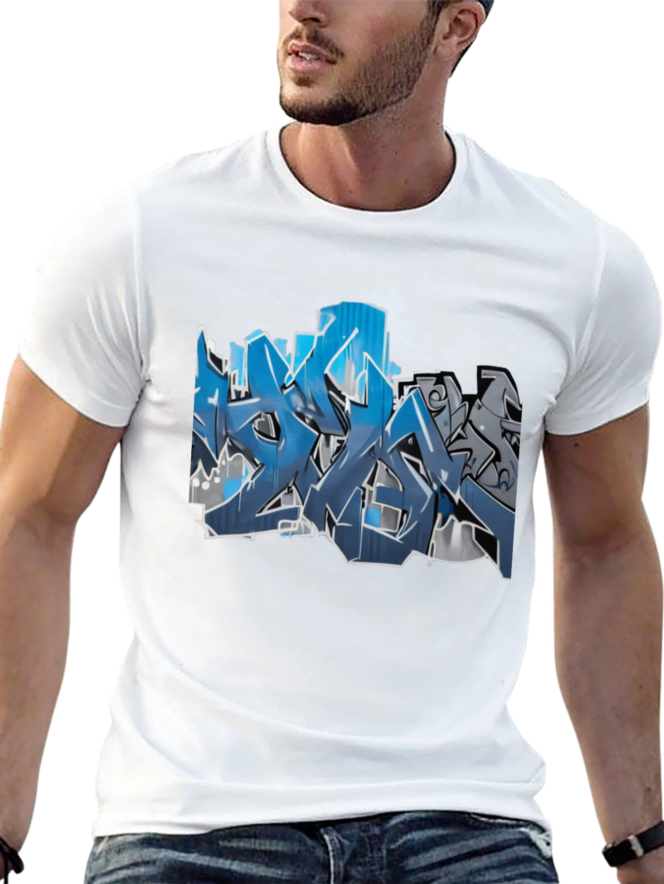 Urban Graffiti Graphic Tee - Mens Black T-Shirt