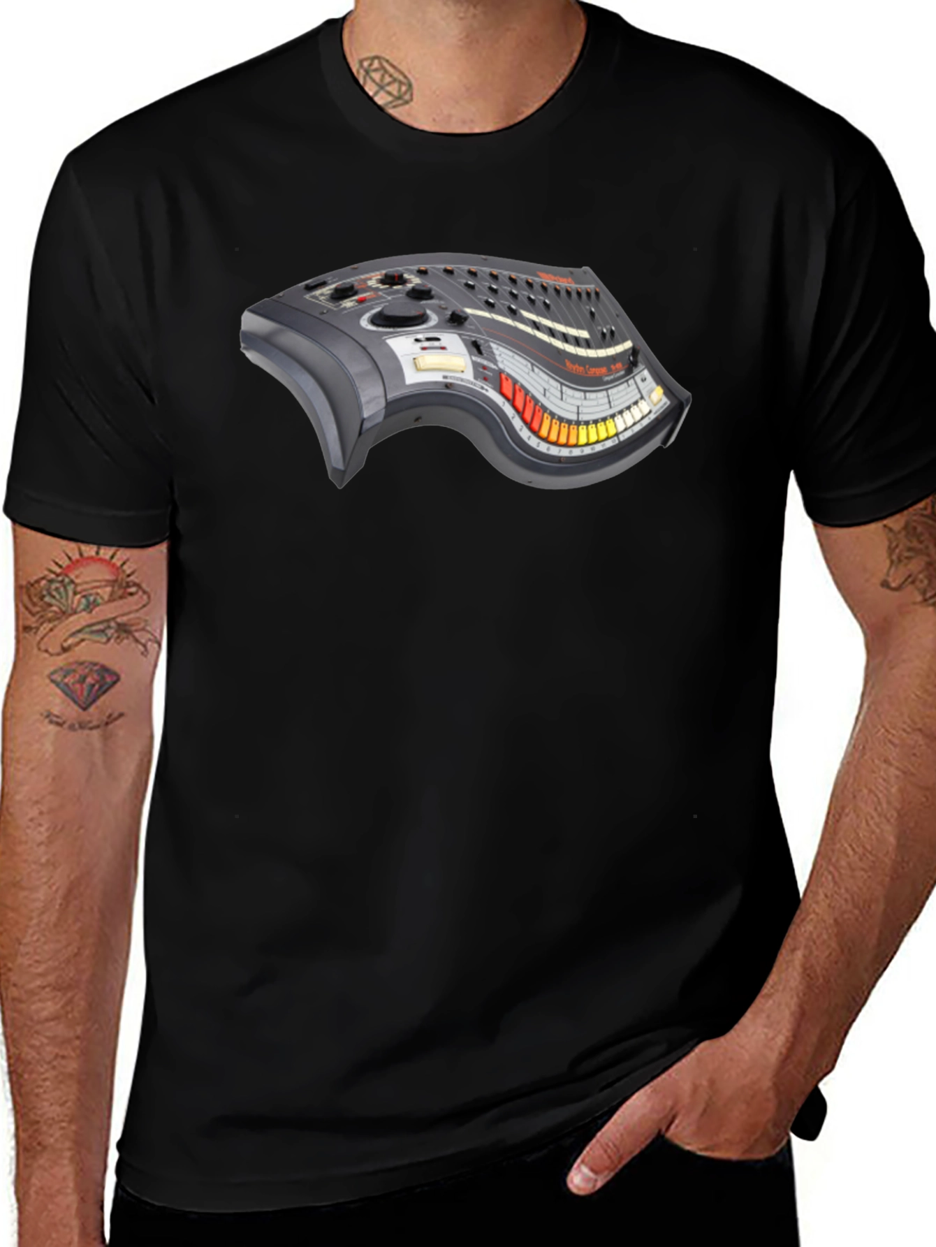 Synthesizer Graphic T-Shirt - Retro Music Style