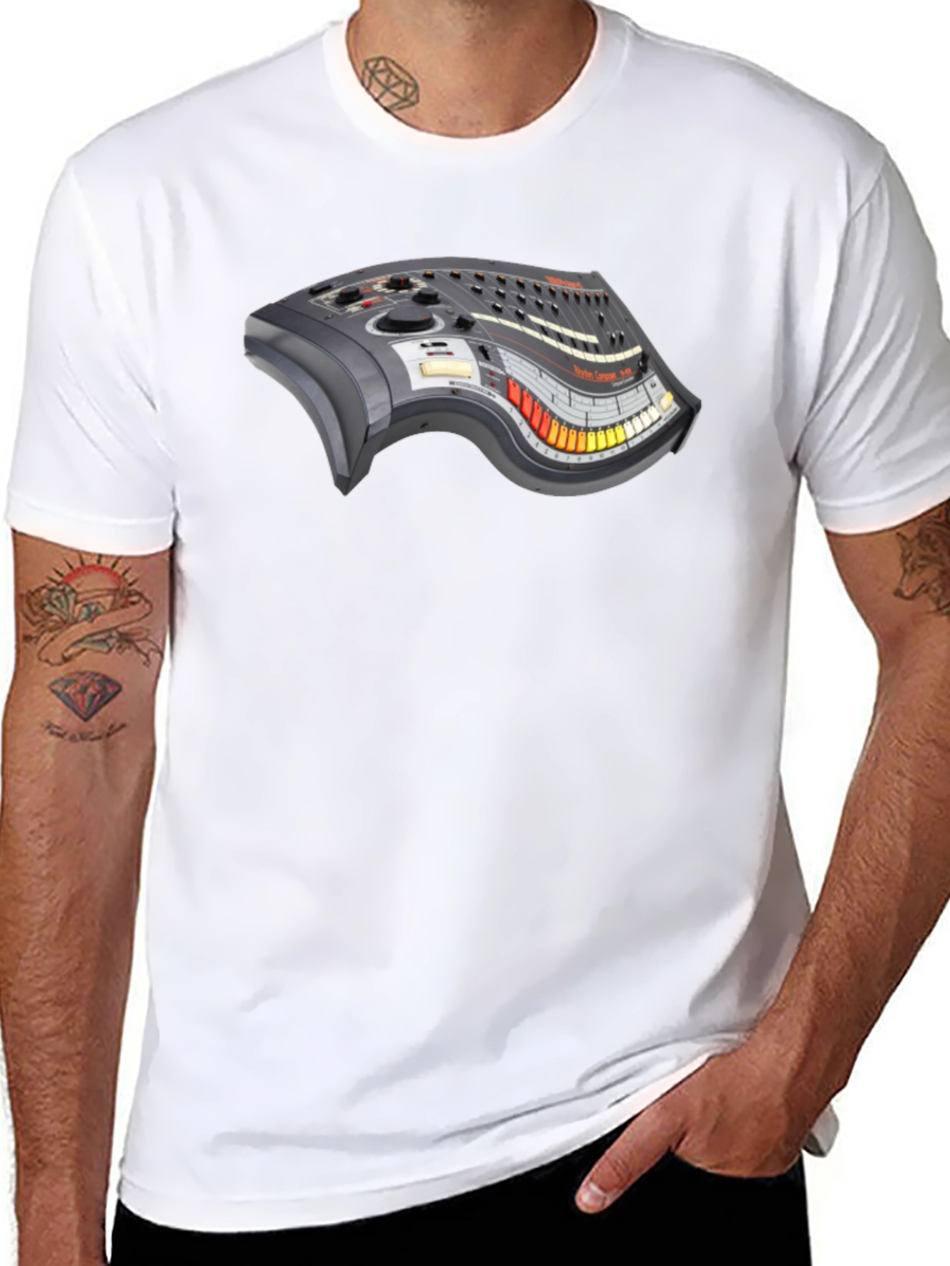 Synthesizer Graphic T-Shirt - Retro Music Style