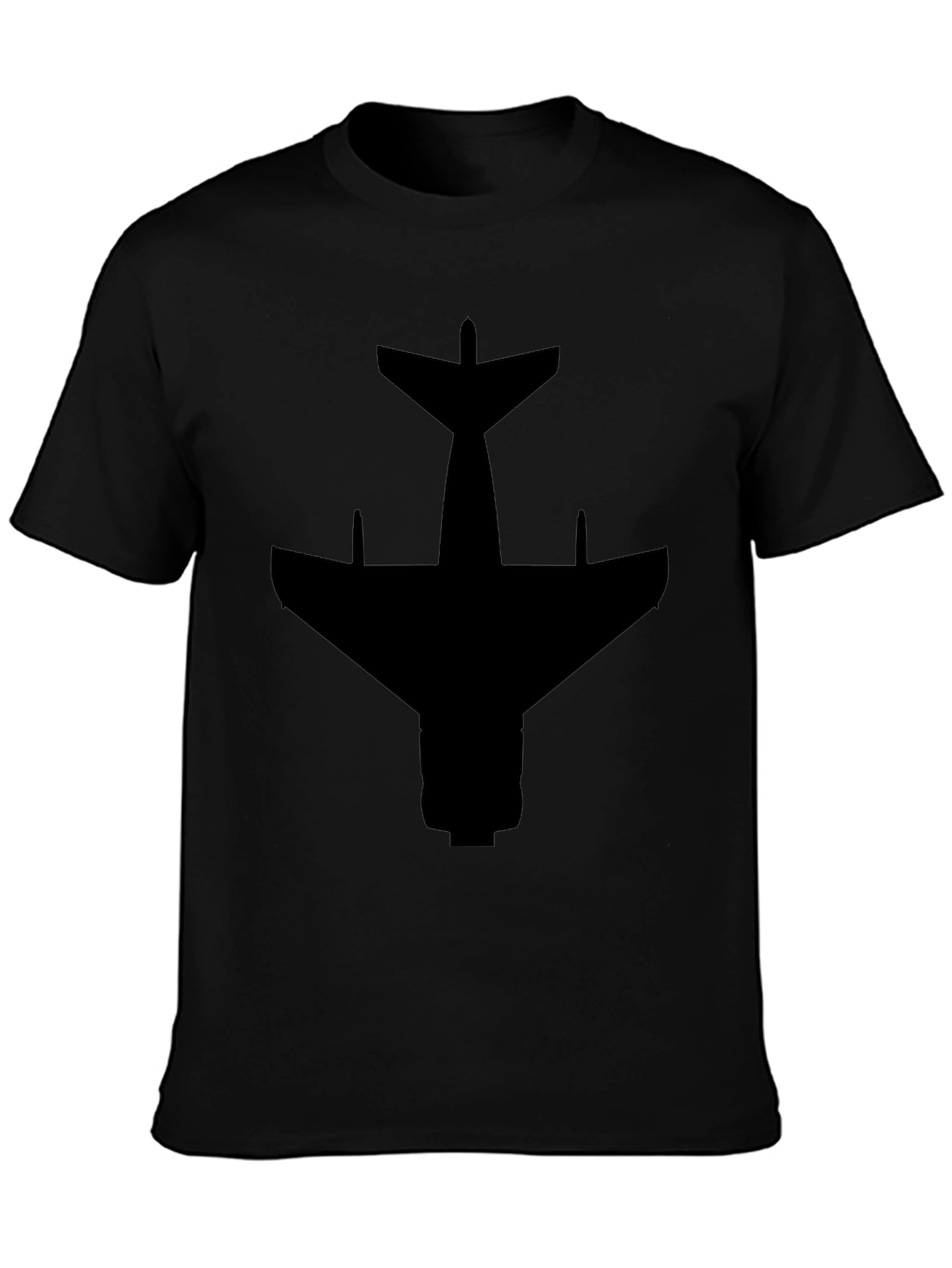 Airplane Silhouette Black T-Shirt