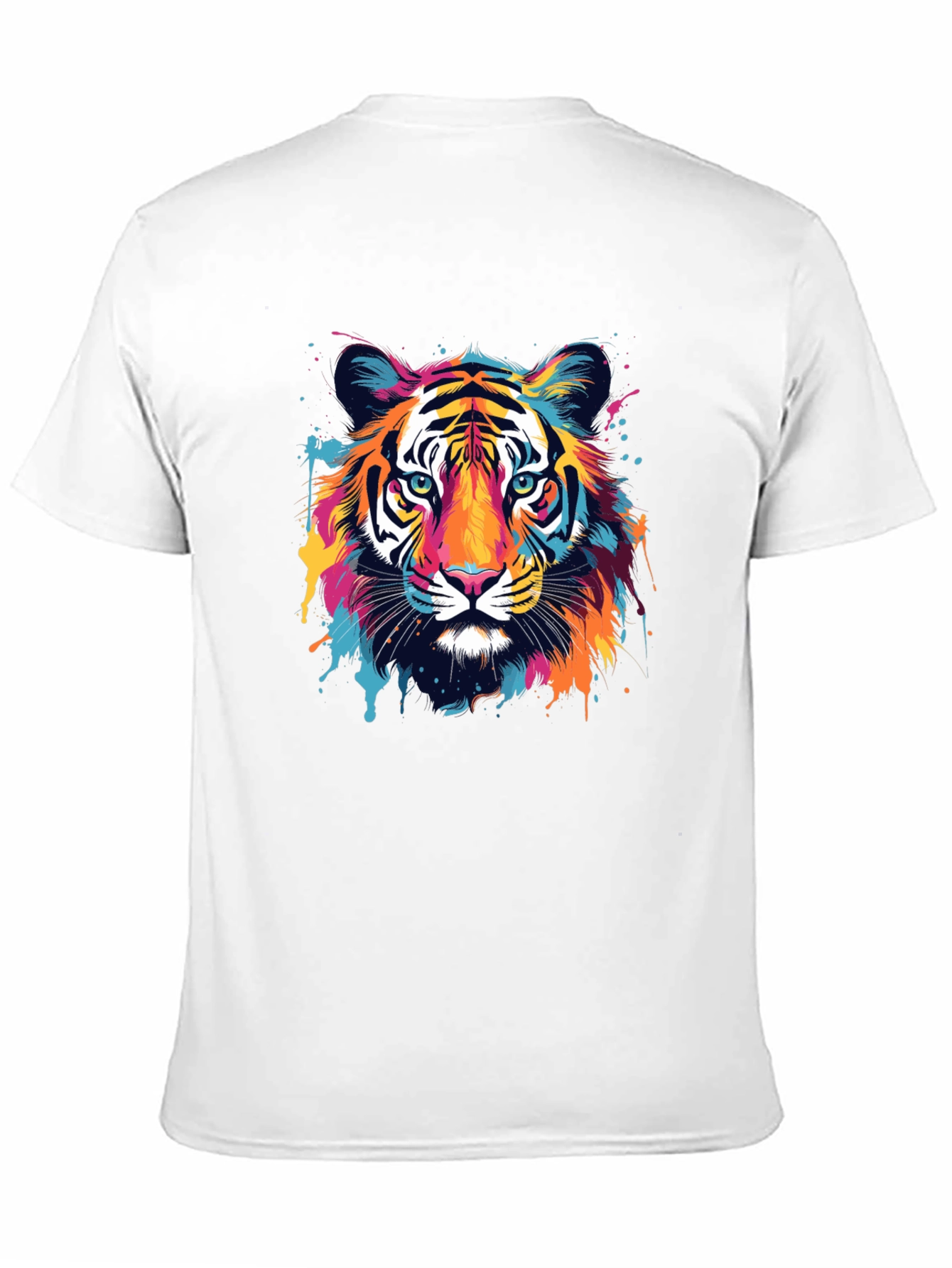 Vibrant Tiger Graphic Black T-Shirt