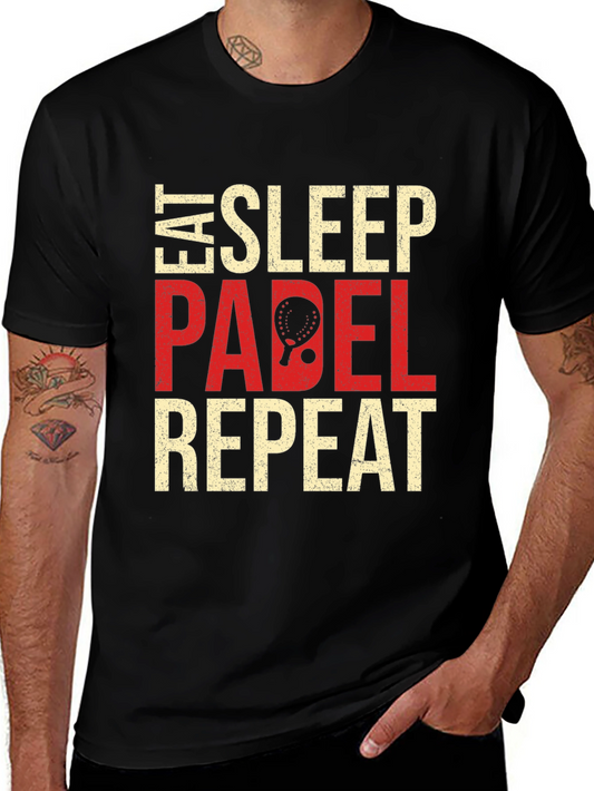 Eat Sleep Padel Repeat Graphic Tee