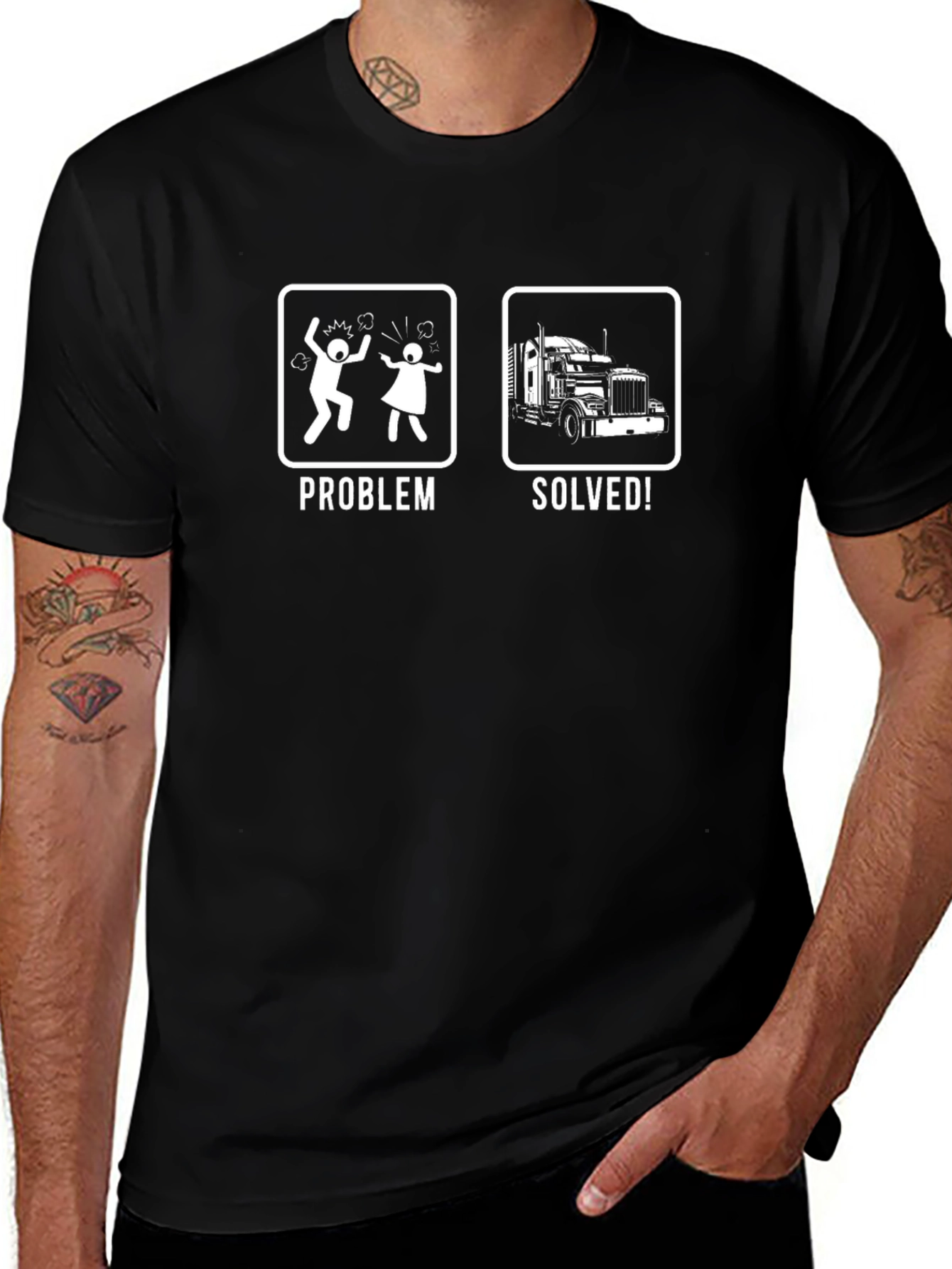 Trucker T-Shirt: Problem Solved Funny Tee