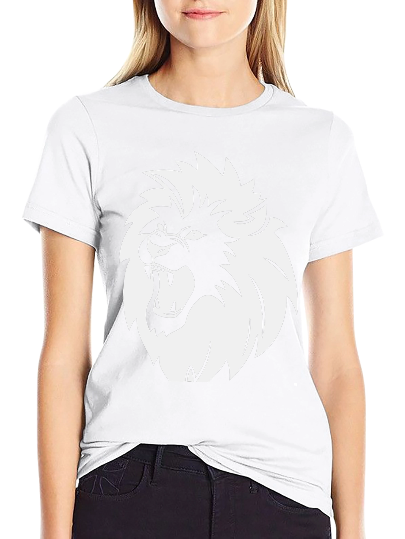 Lion Graphic Print Black T-Shirt