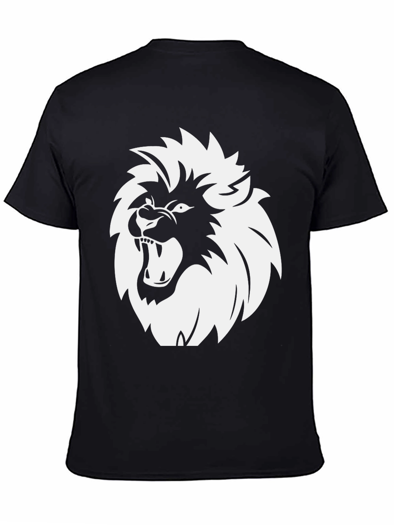 Lion Graphic Print Black T-Shirt