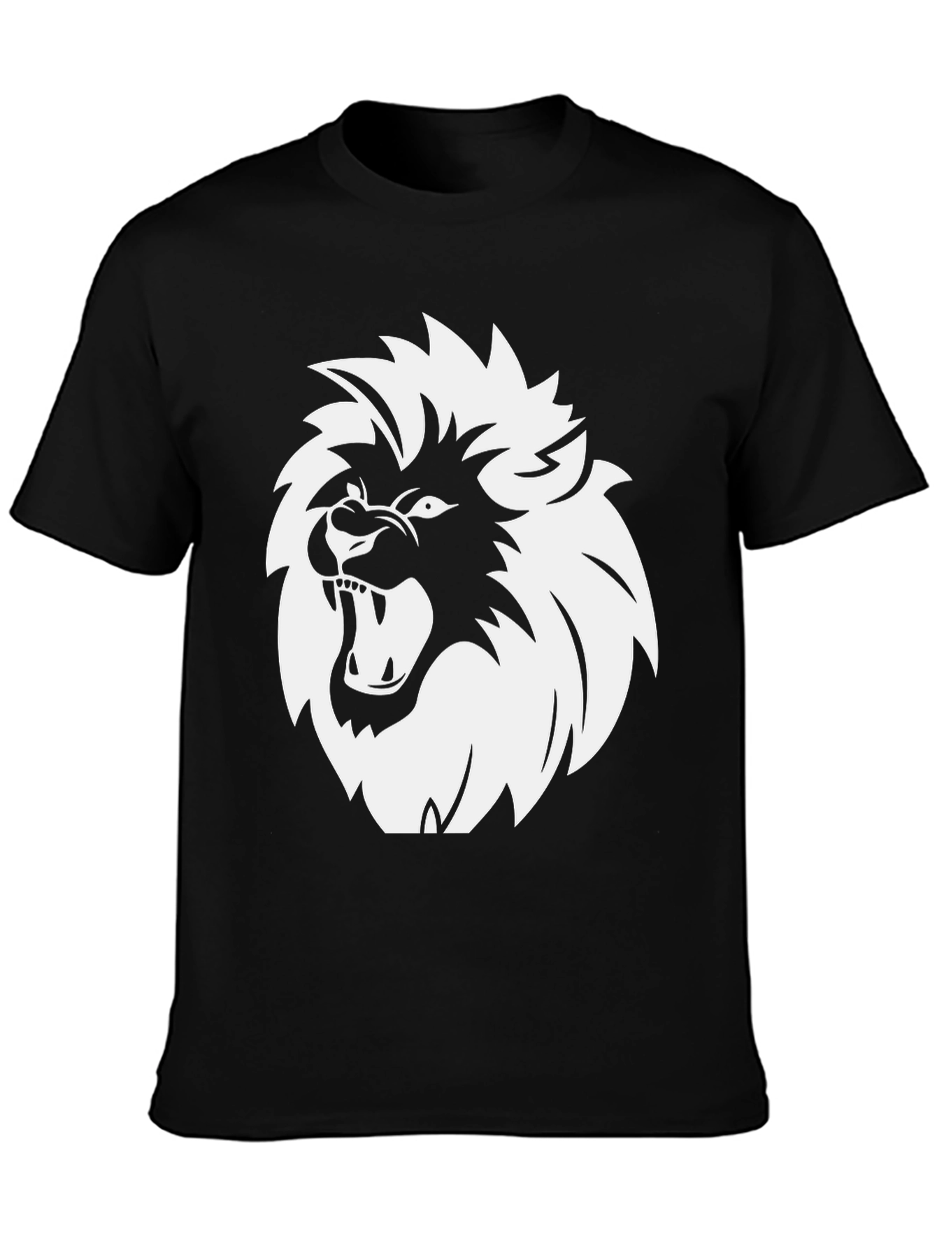Lion Graphic Print Black T-Shirt