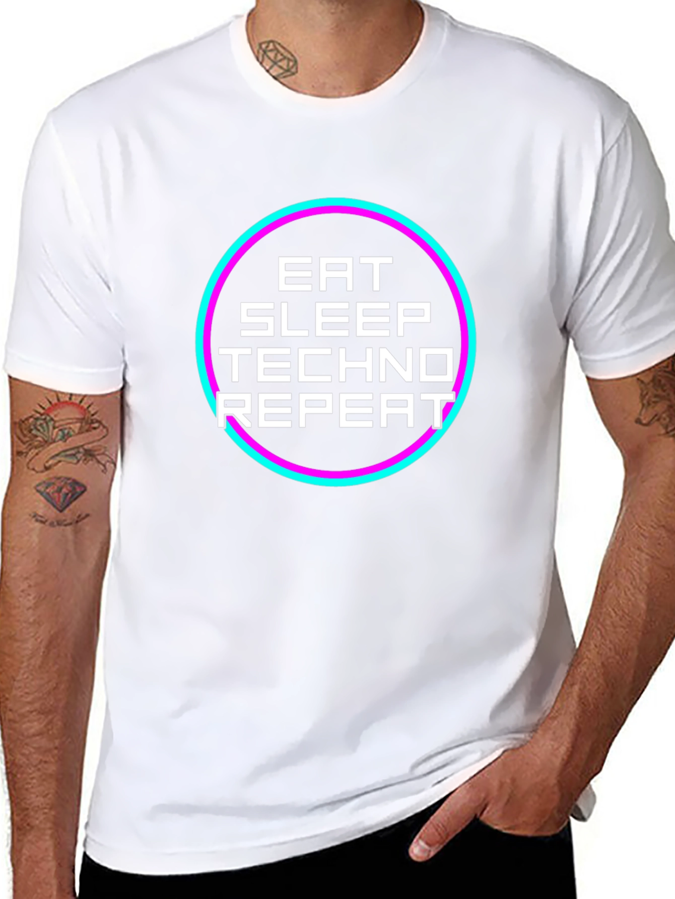 Eat Sleep Techno Repeat Graphic Tee