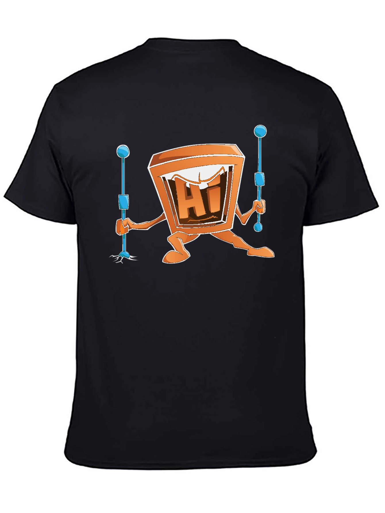 Cartoon TV Man Black T-Shirt