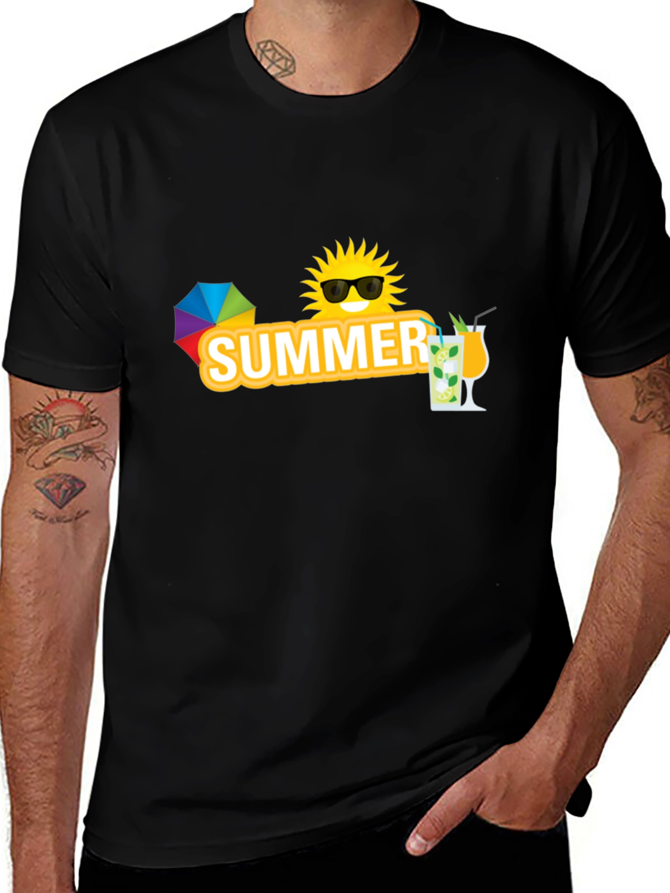 Summer Graphic Black T-Shirt