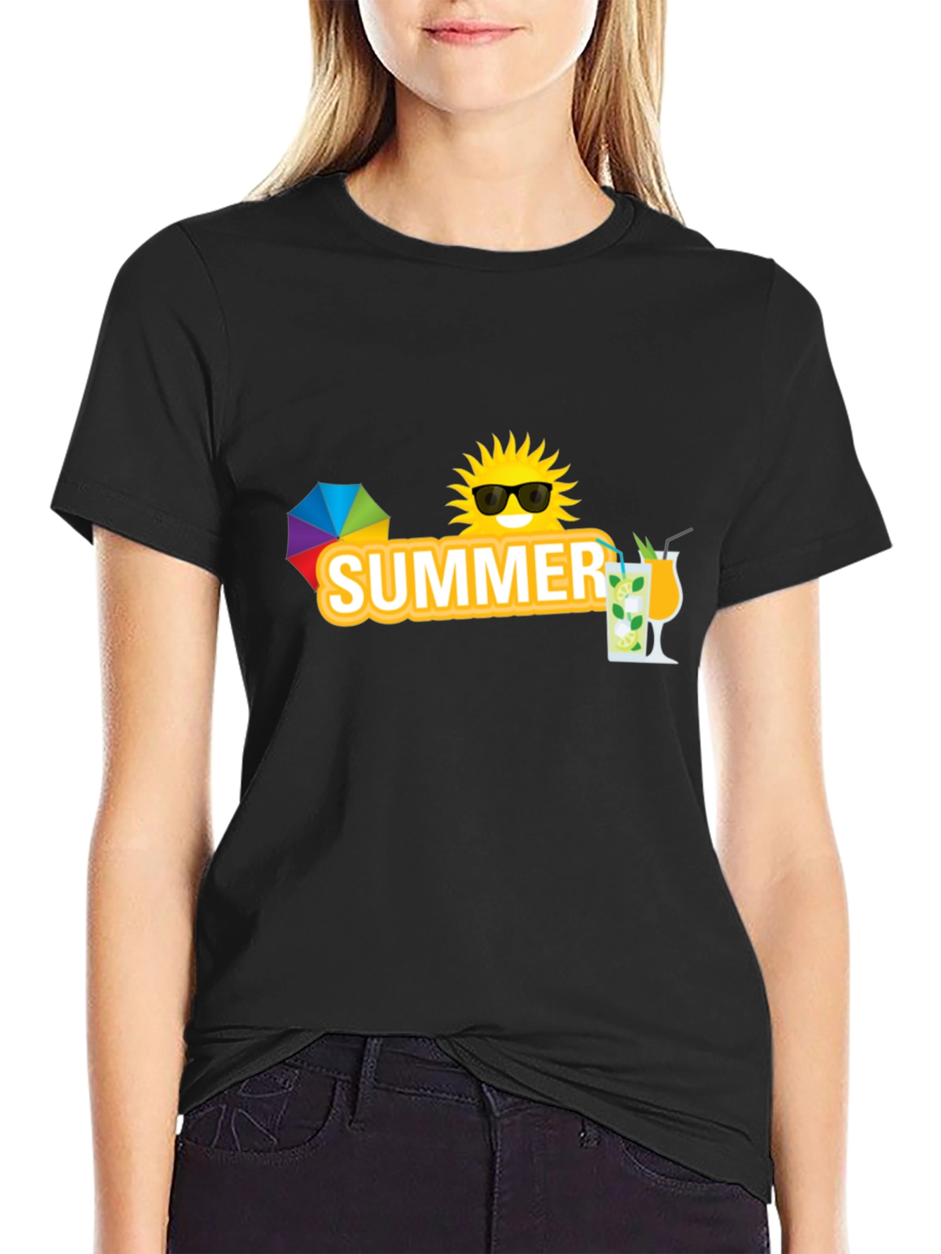 Summer Graphic Black T-Shirt