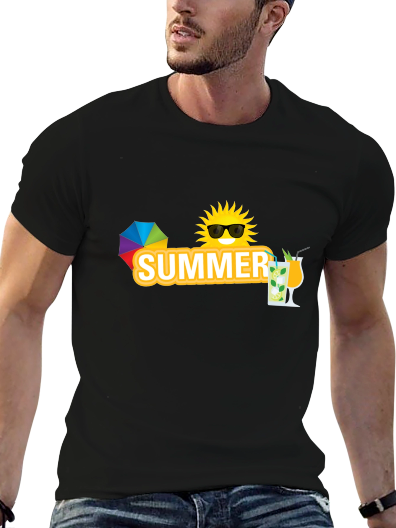 Summer Graphic Black T-Shirt
