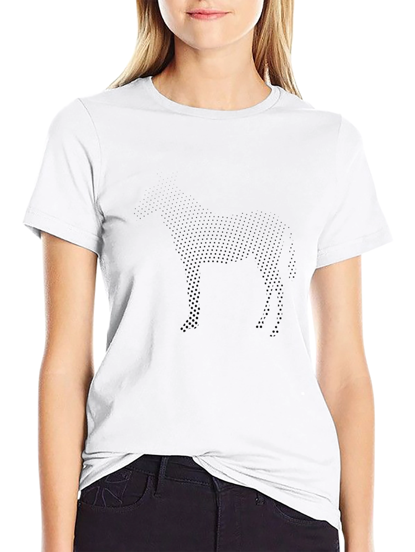 Modern Horse Graphic Black T-Shirt