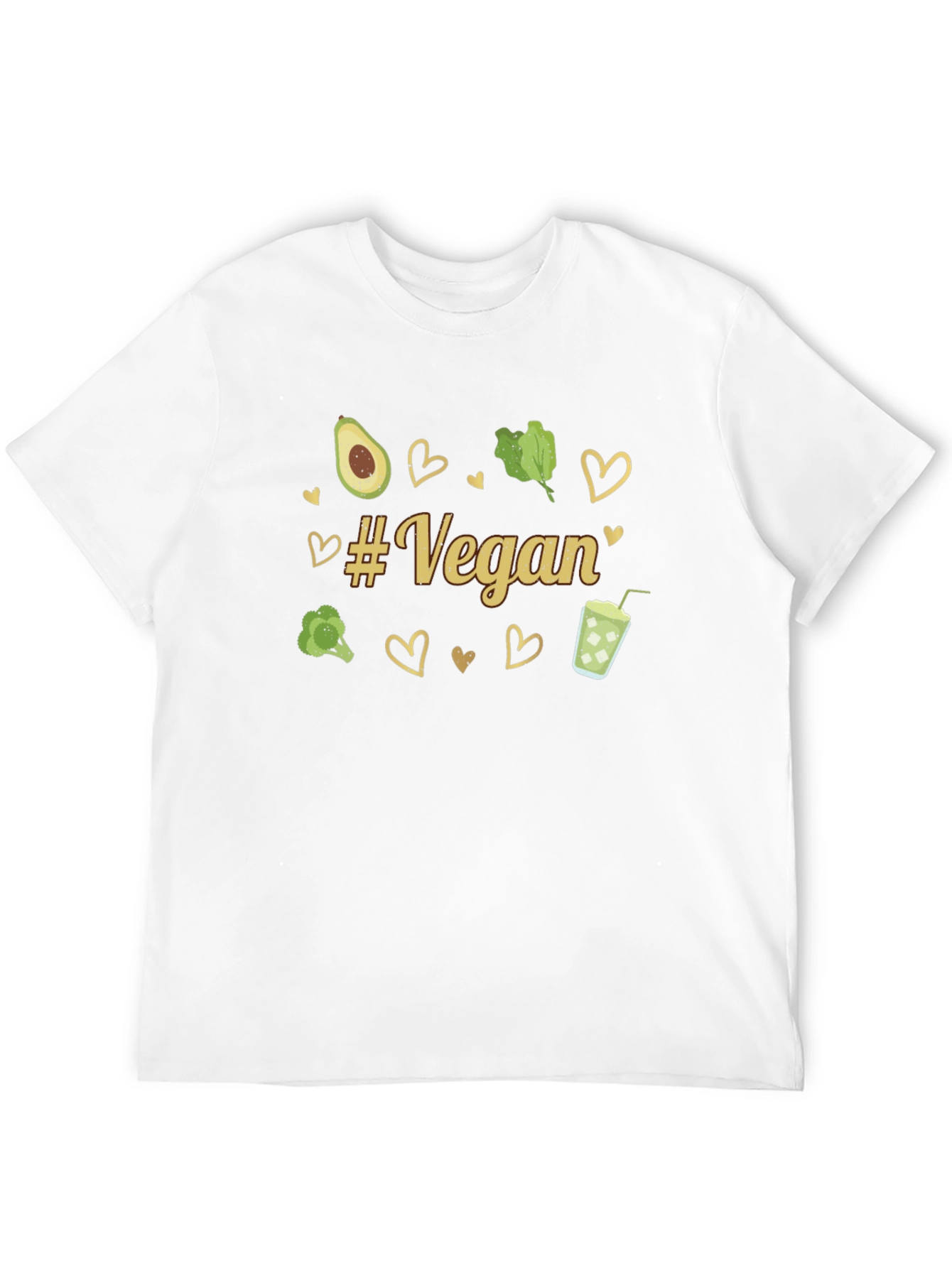 Vegan Graphic Tee - Avocado Broccoli Hearts