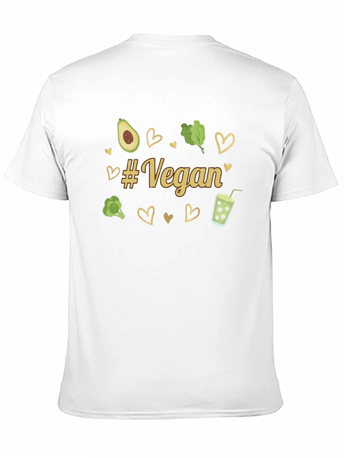 Vegan Graphic Tee - Avocado Broccoli Hearts