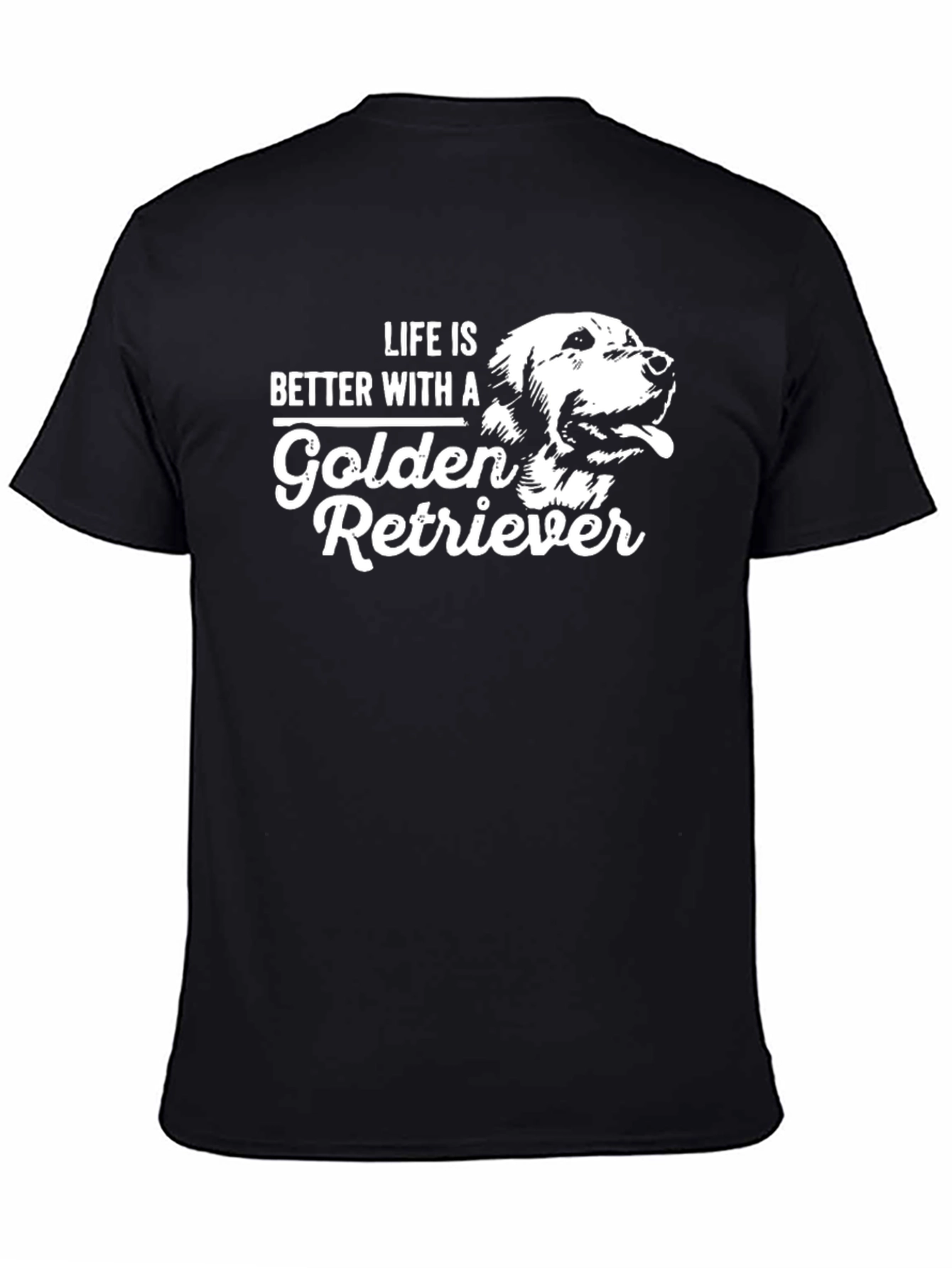 Life is Better with a Golden Retriever Black T-Shirt