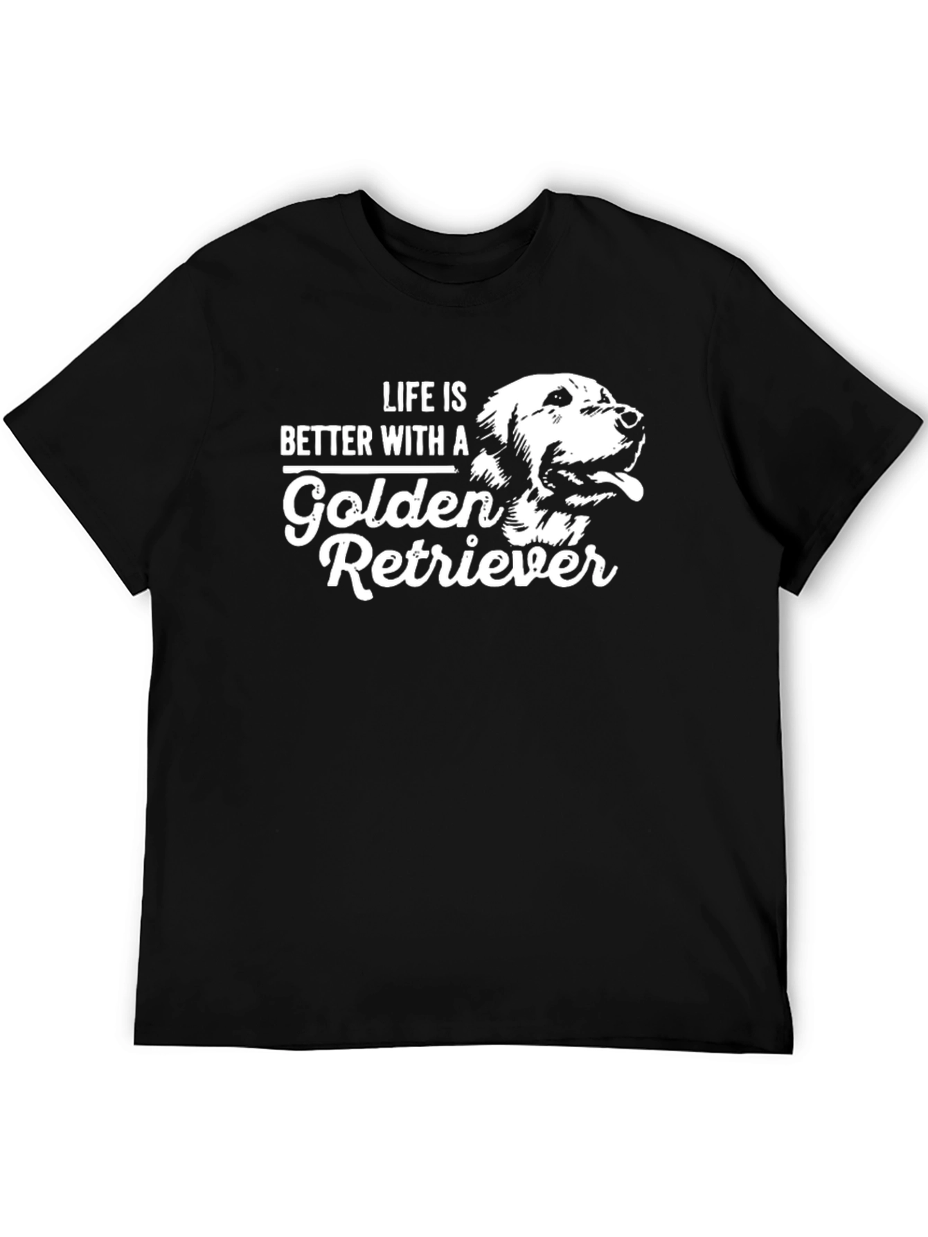 Life is Better with a Golden Retriever Black T-Shirt
