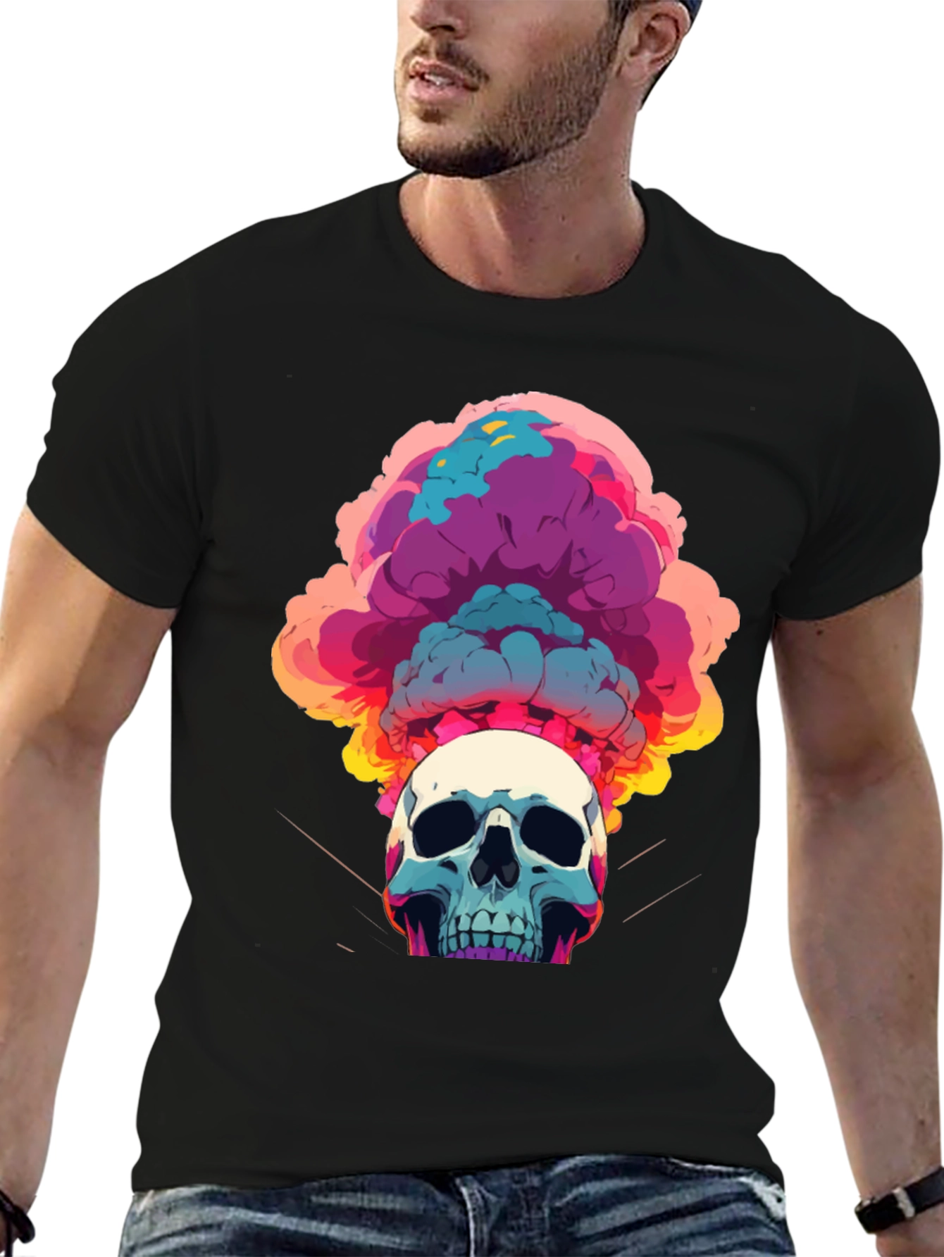 Skull Explosion Graphic Tee - Bold Streetwear Style