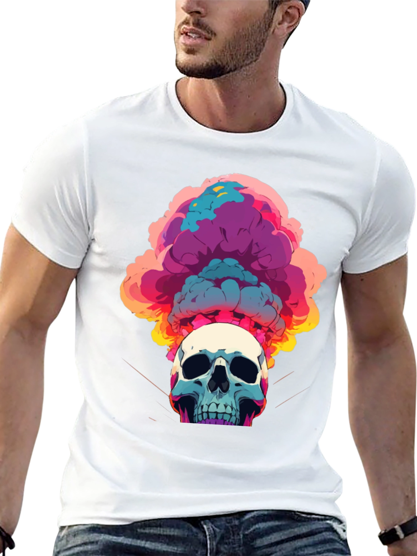 Skull Explosion Graphic Tee - Bold Streetwear Style