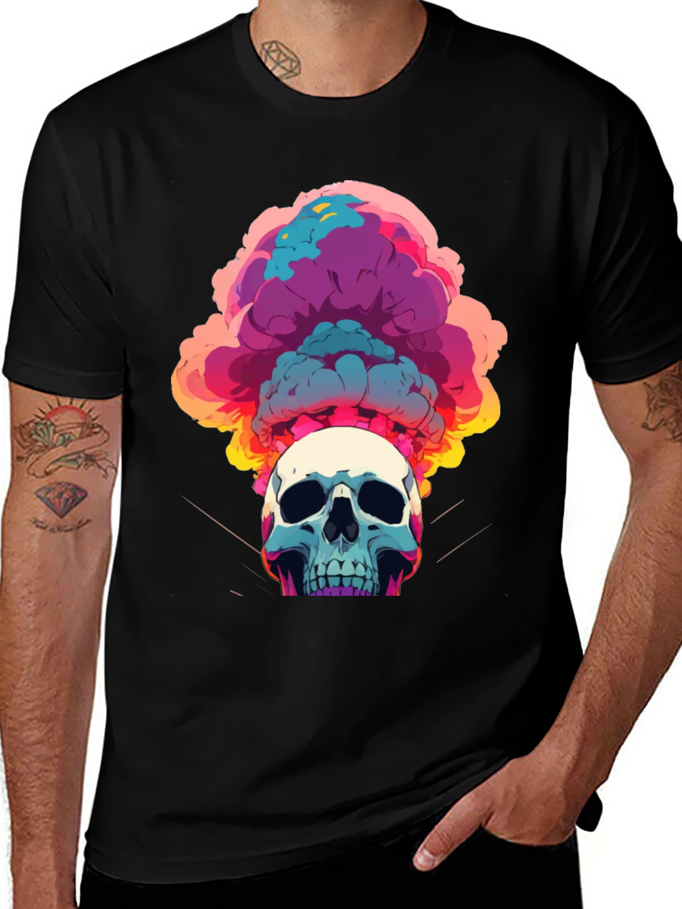 Skull Explosion Graphic Tee - Bold Streetwear Style