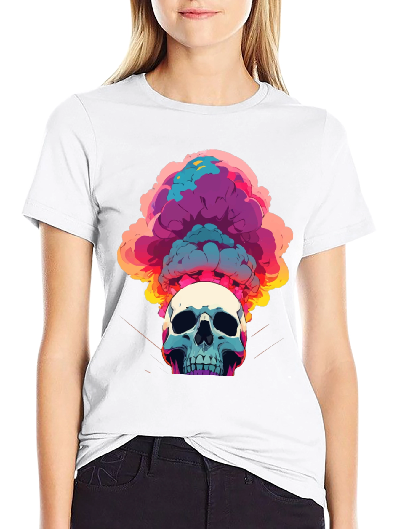 Skull Explosion Graphic Tee - Bold Streetwear Style