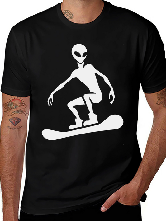 Alien Snowboarder Graphic T-Shirt